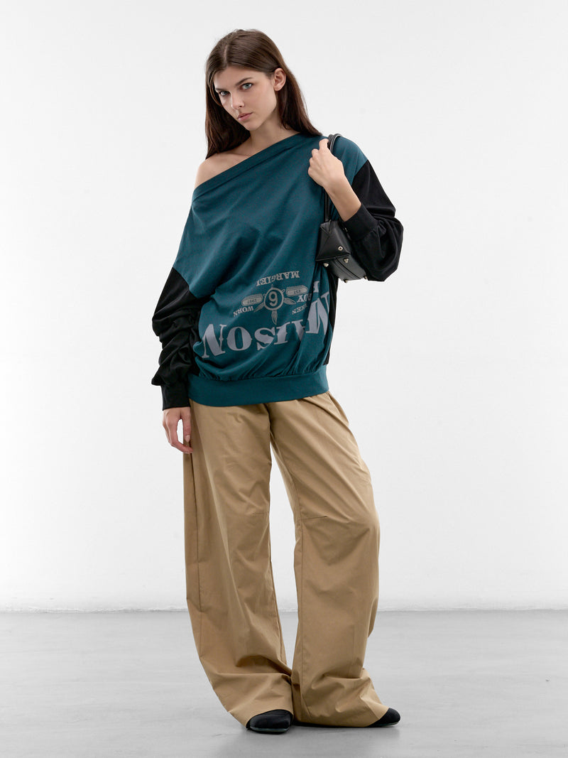 Two-Tone Upside-Down Sweatshirt (S52NH0045-M20048-961-PETROL-BL)