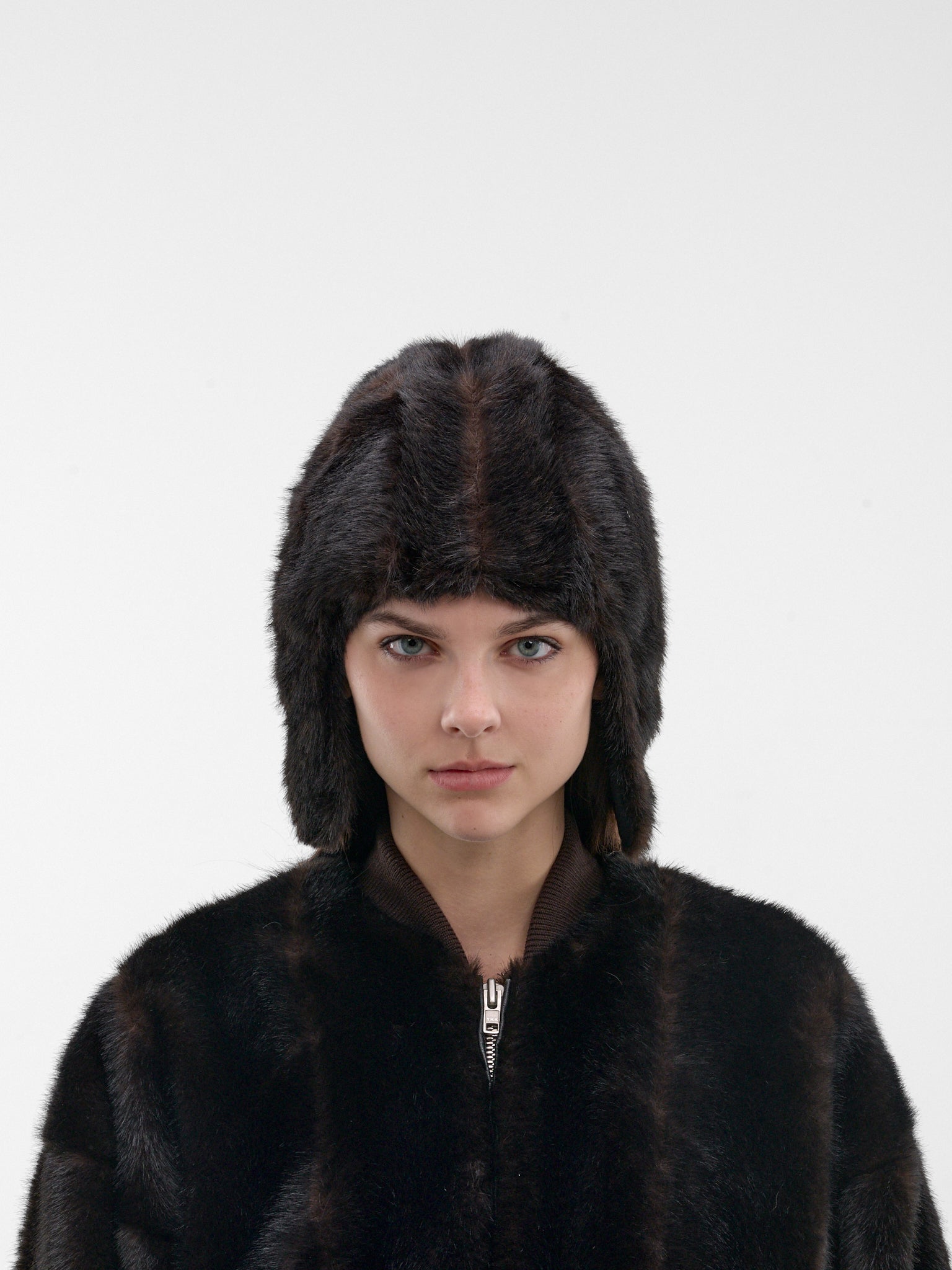 Brown Vegan Fur Cap (S52TC0067-M35637-143-BROWN)