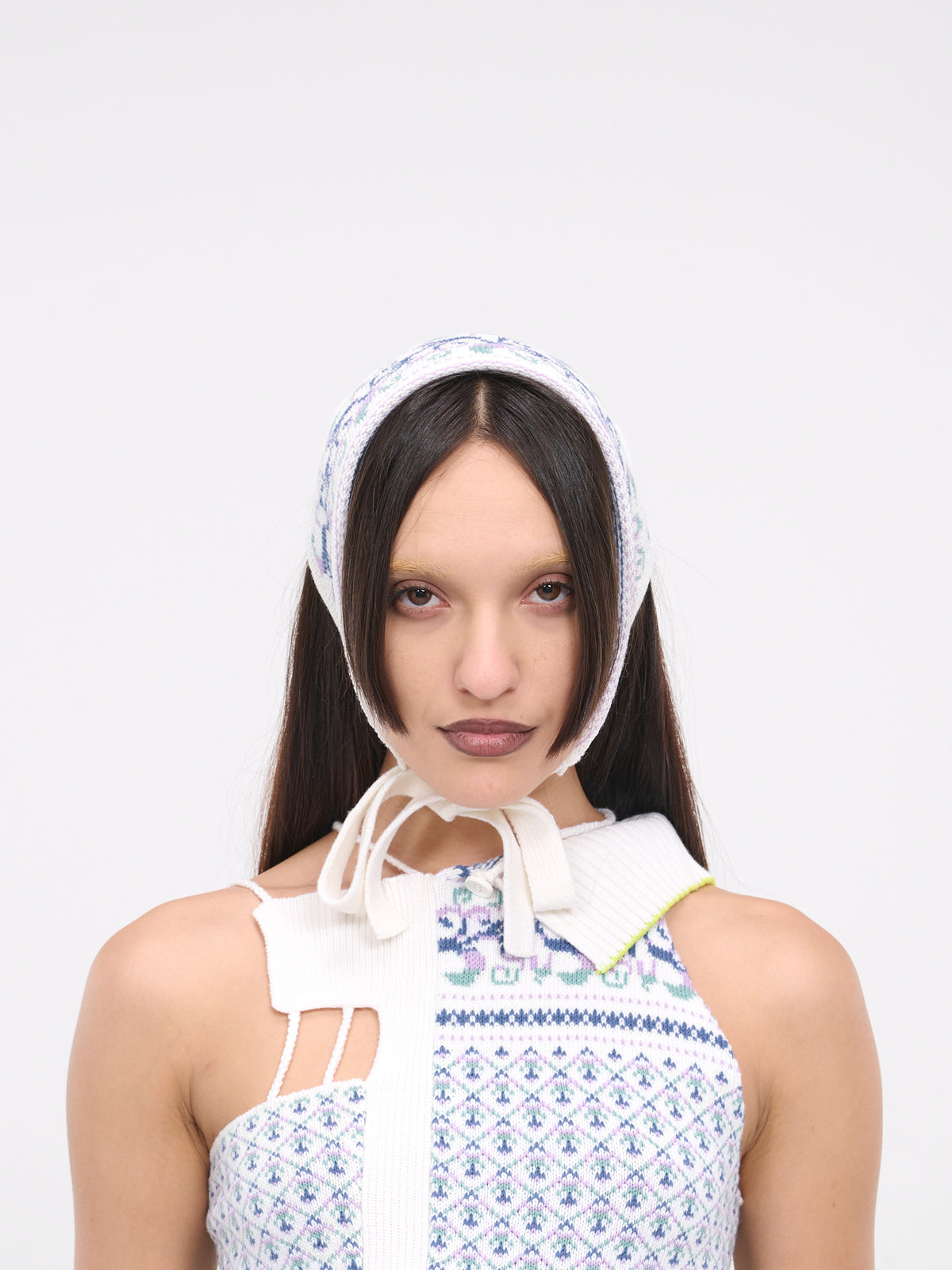 Knit Bonnet (S52TF0029-S18451-WHITE-MULTI)