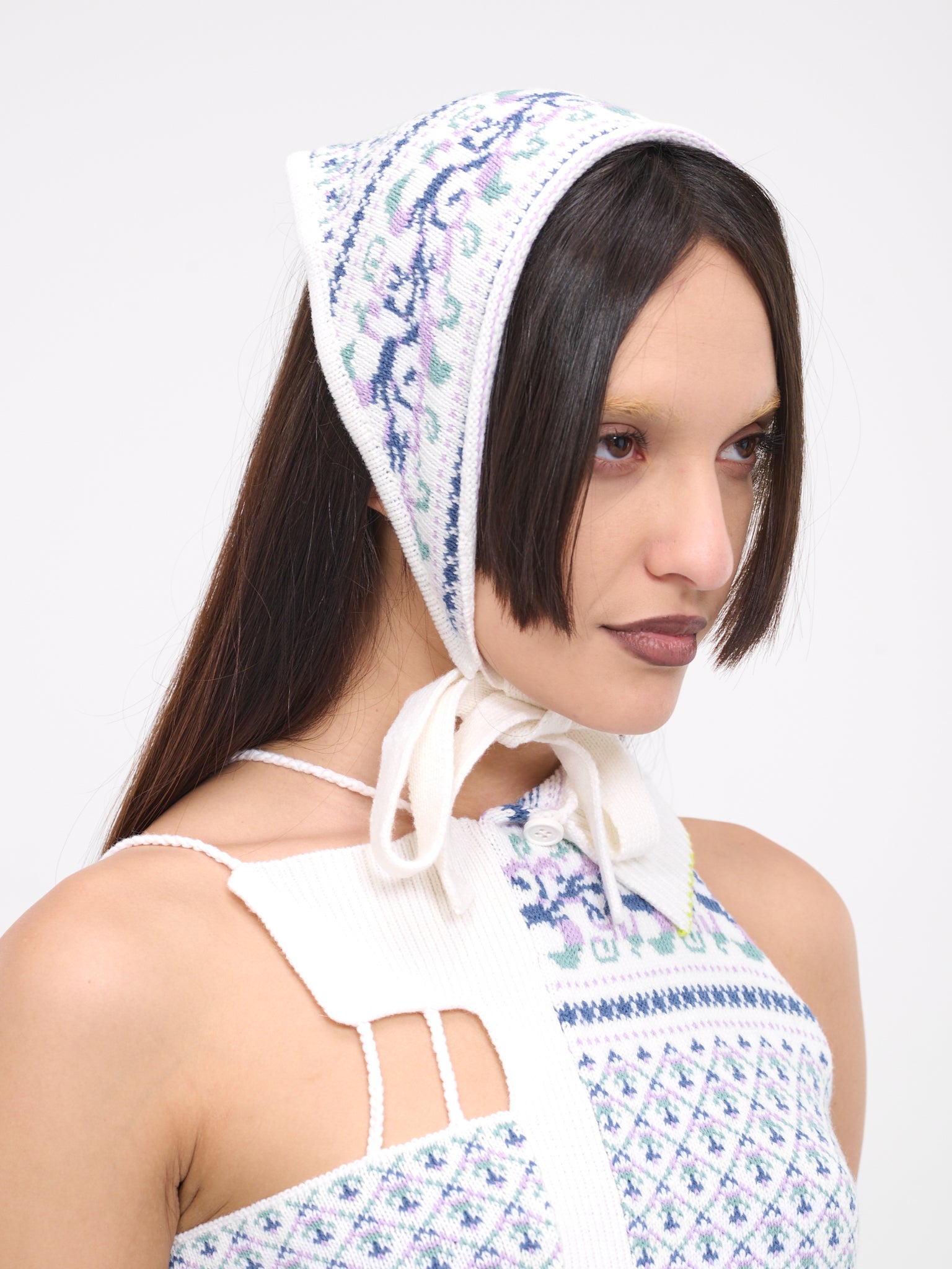 Knit Bonnet (S52TF0029-S18451-WHITE-MULTI)