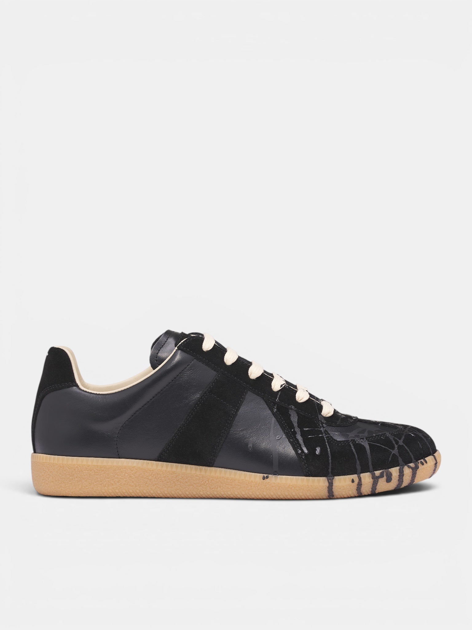 Black Paint Splatter Replica Sneakers (S57WS0517-P7799-H6851-BLACK)