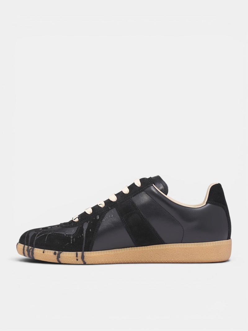 Black Paint Splatter Replica Sneakers (S57WS0517-P7799-H6851-BLACK)