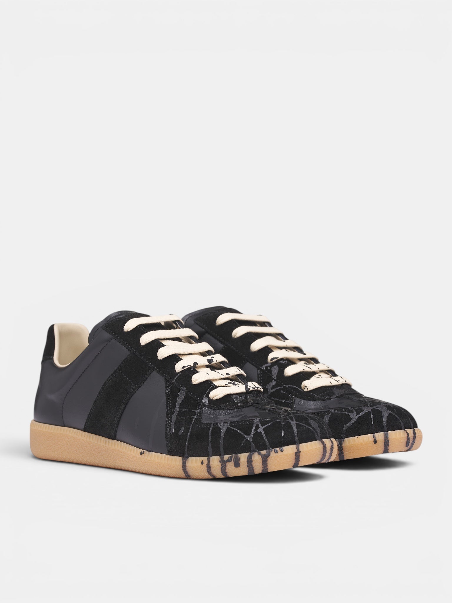Black Paint Splatter Replica Sneakers (S57WS0517-P7799-H6851-BLACK)