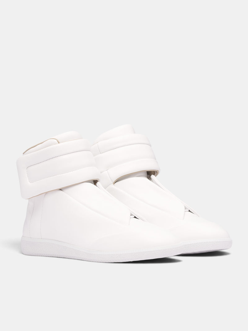 White Leather Mid-Top Future Sneakers (S57WS0538-P7573-WHITE)