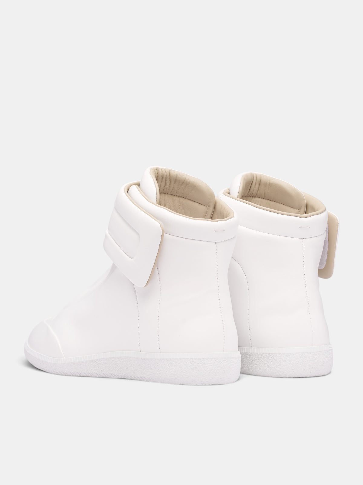 White Leather Mid-Top Future Sneakers (S57WS0538-P7573-WHITE)
