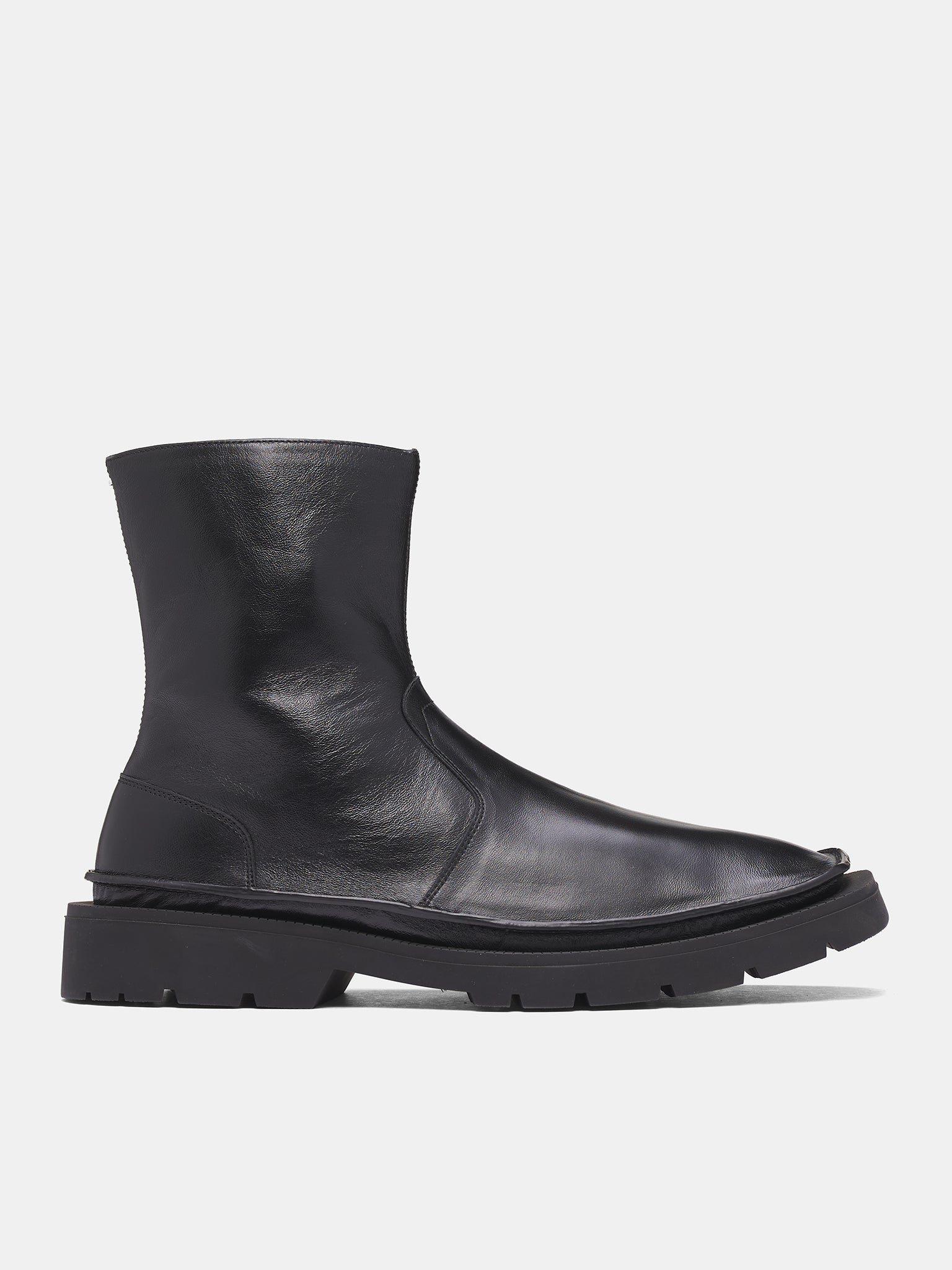 Black Leather Level Ankle Boots (S57WU0299-P7786-BLACK)