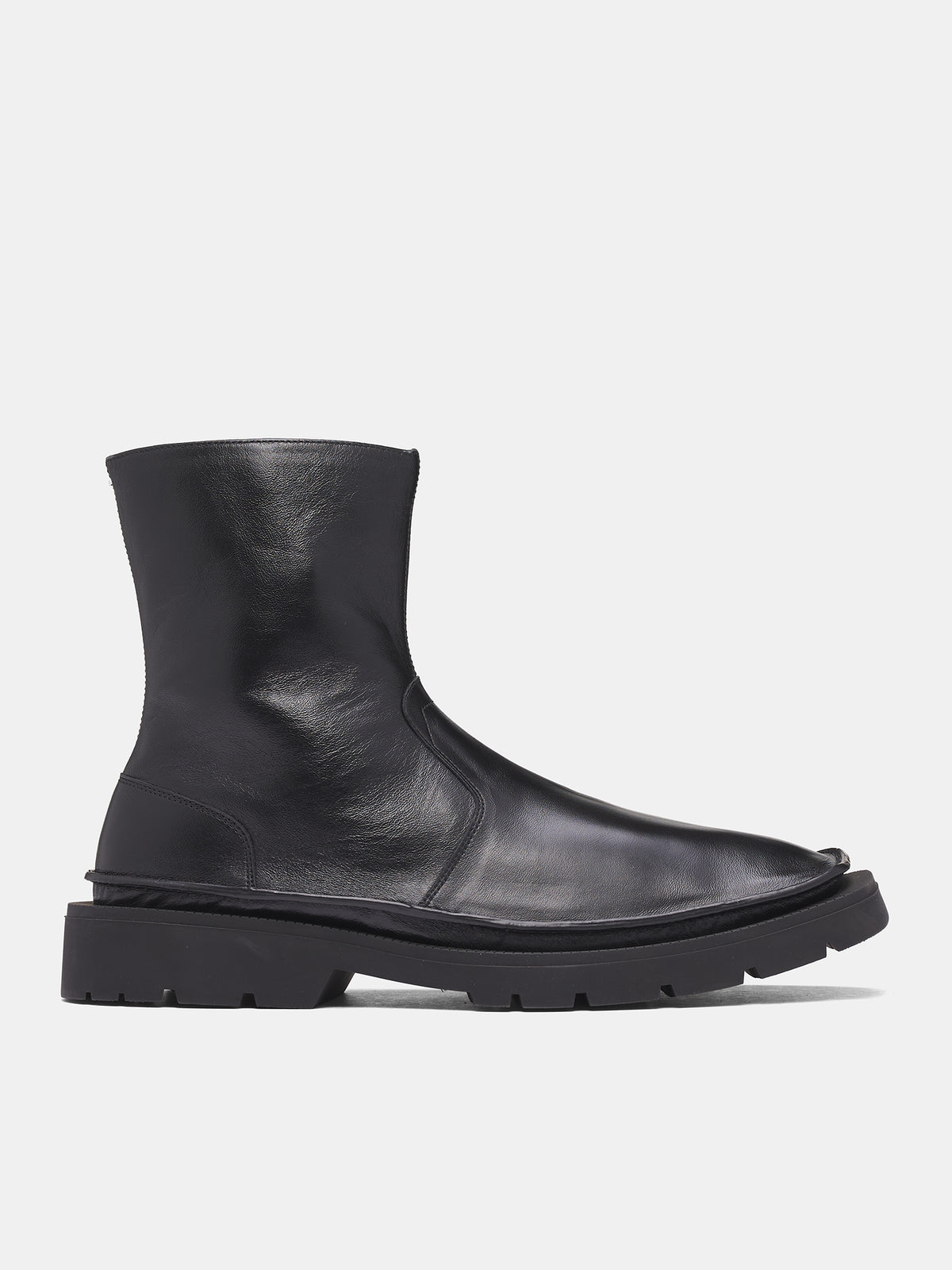 Black Leather Level Ankle Boots (S57WU0299-P7786-BLACK)