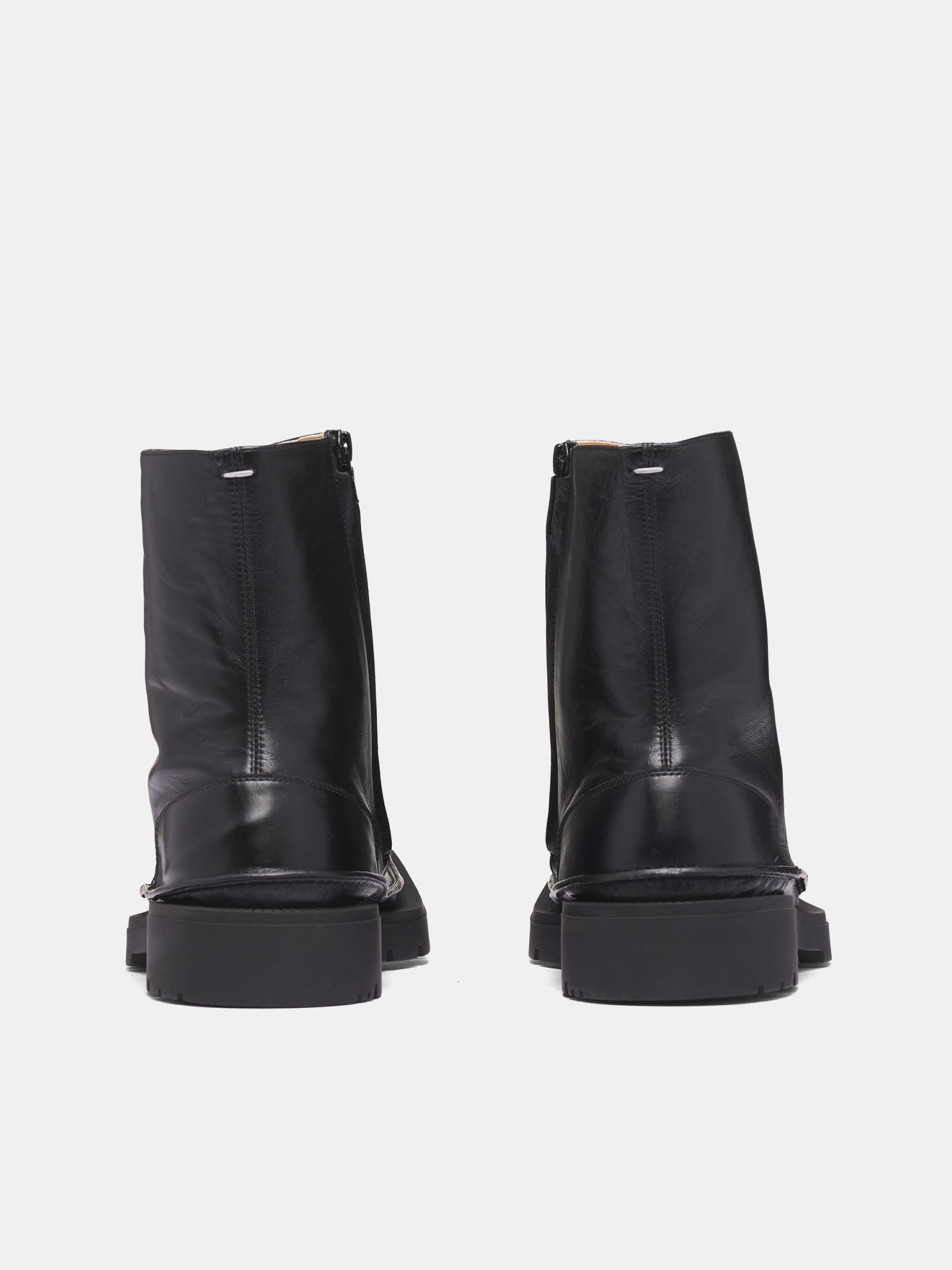 Black Leather Level Ankle Boots (S57WU0299-P7786-BLACK)