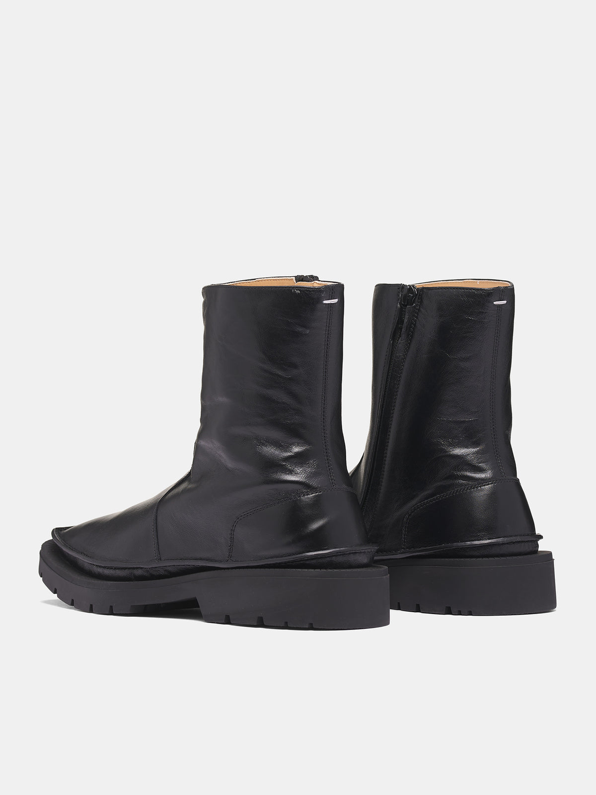 Black Leather Level Ankle Boots (S57WU0299-P7786-BLACK)