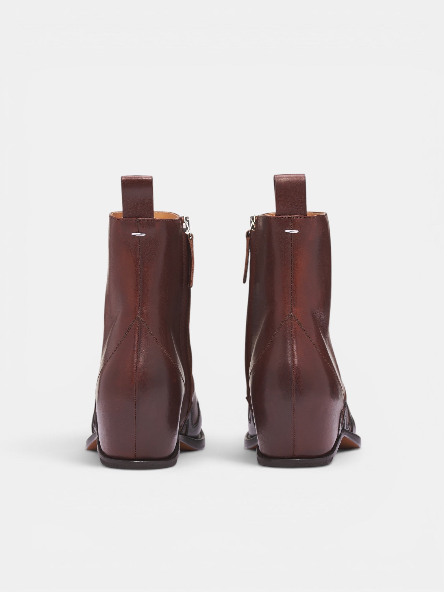 Flame Leather Heelless Cowboy Boots (S57WU0301-P7788-HA057-BROWN)