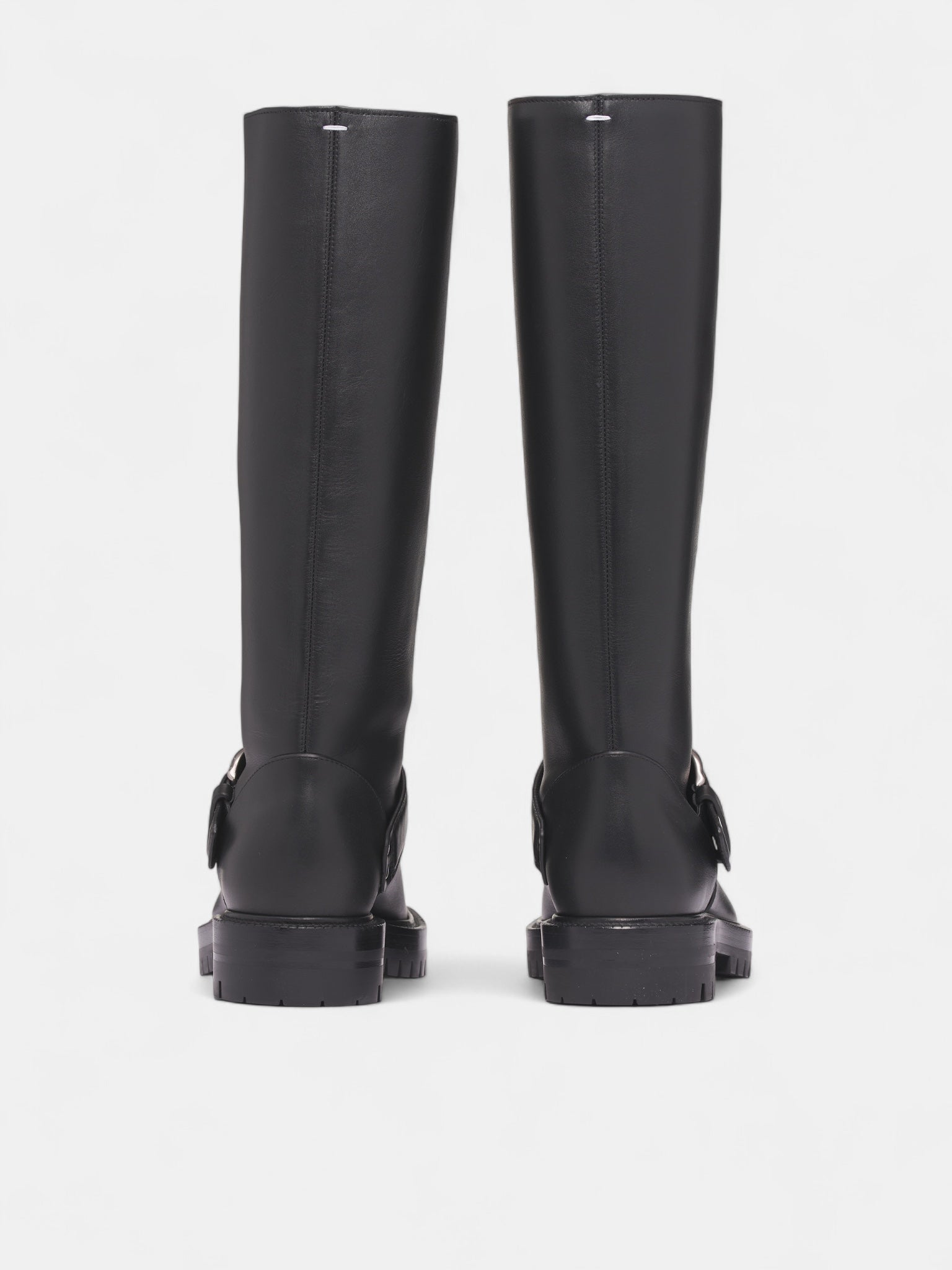 Leather Country Knee-High Tabi Boots (S58WW0162-P3292-H8396-BLACK)