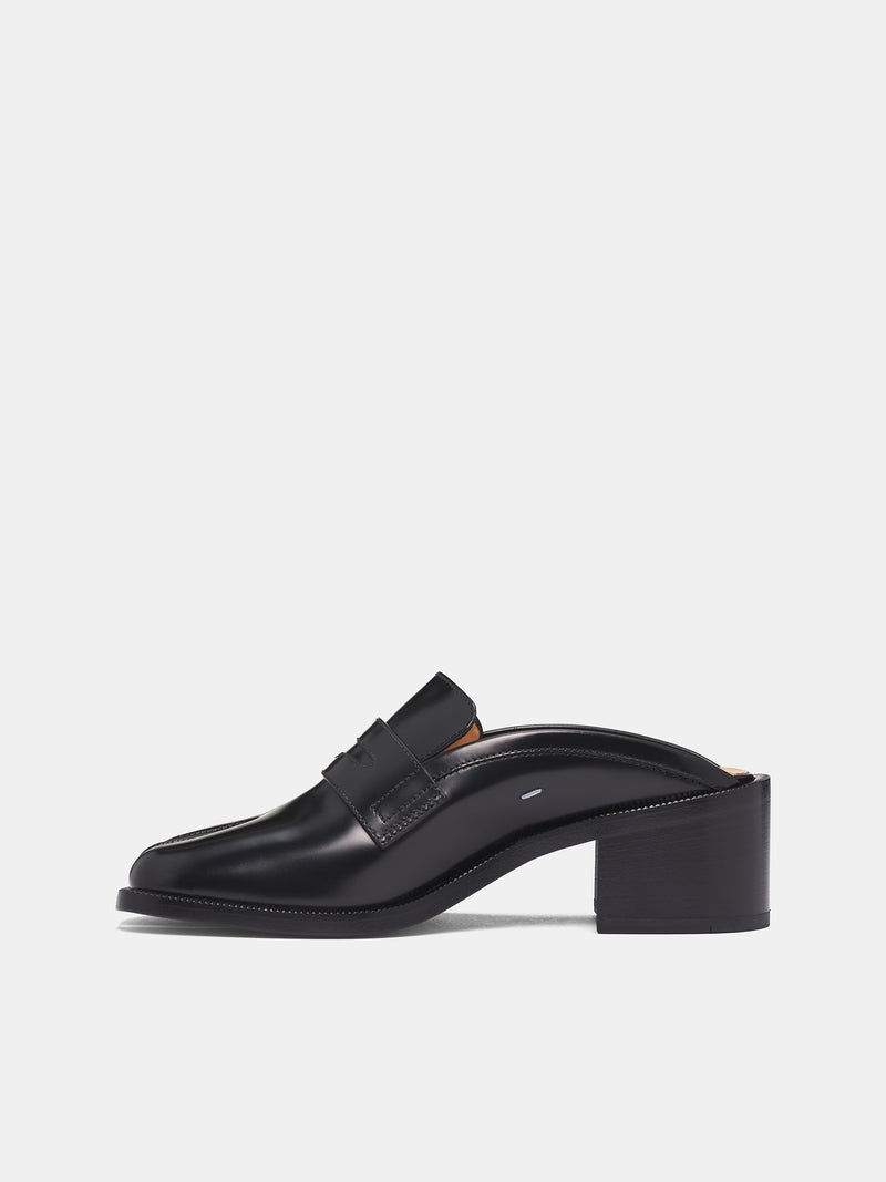 Black Polished Tabi Penny Loafers (S58WP0289-PS679-T8013-BLACK)