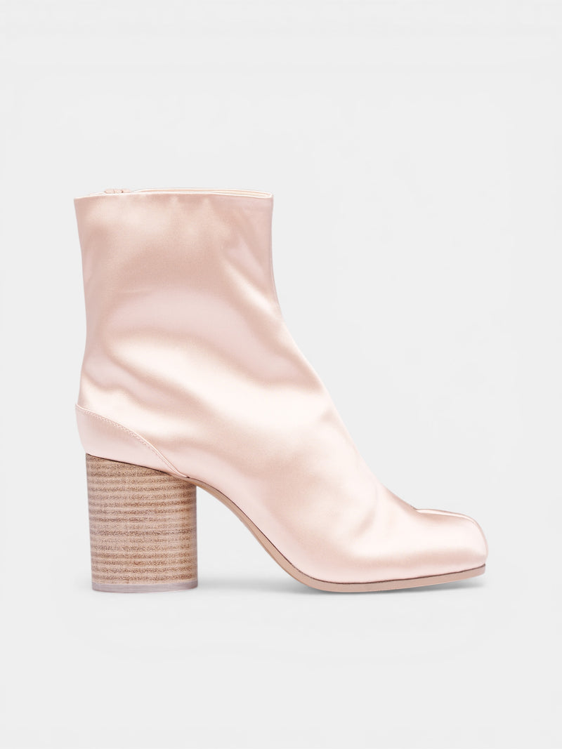 Pink Satin Tabi Ankle Boots (S58WU0432-P7551-LIGHT-PINK-PAS)
