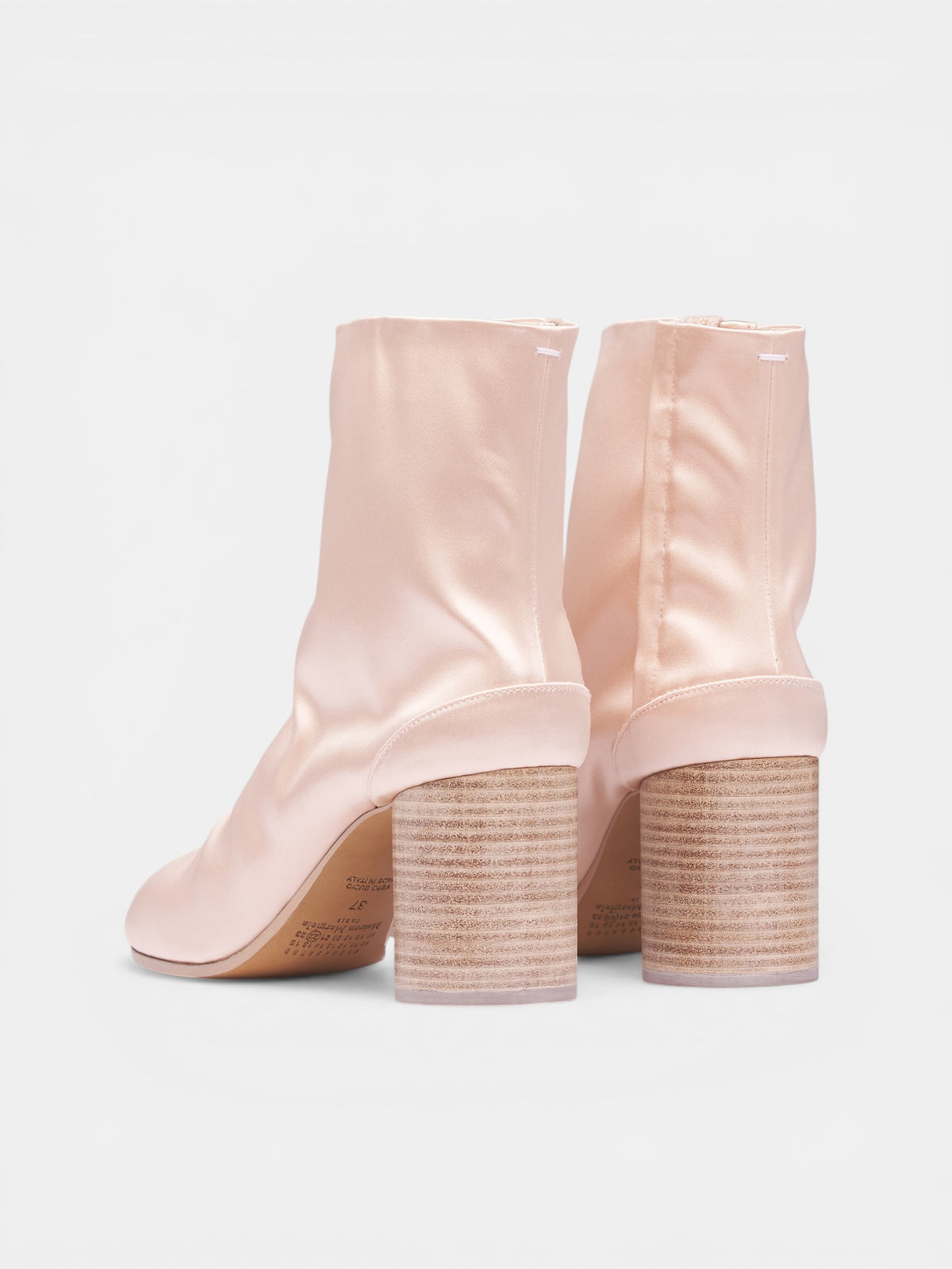 Pink Satin Tabi Ankle Boots (S58WU0432-P7551-LIGHT-PINK-PAS)