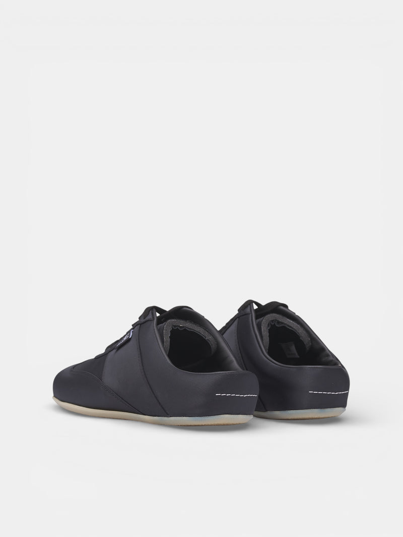 Black Satin Factory Slip-On Sneakers (S59WS0246-P7559-T8013-BLACK)