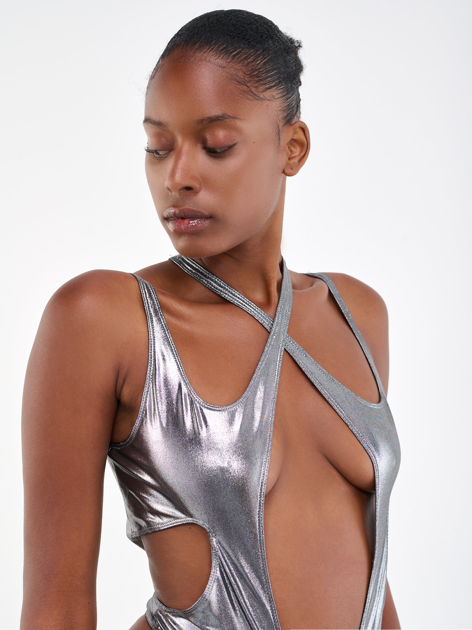 Crossed Swim One-Piece (S5BW0002856-BW0002-CHROME)