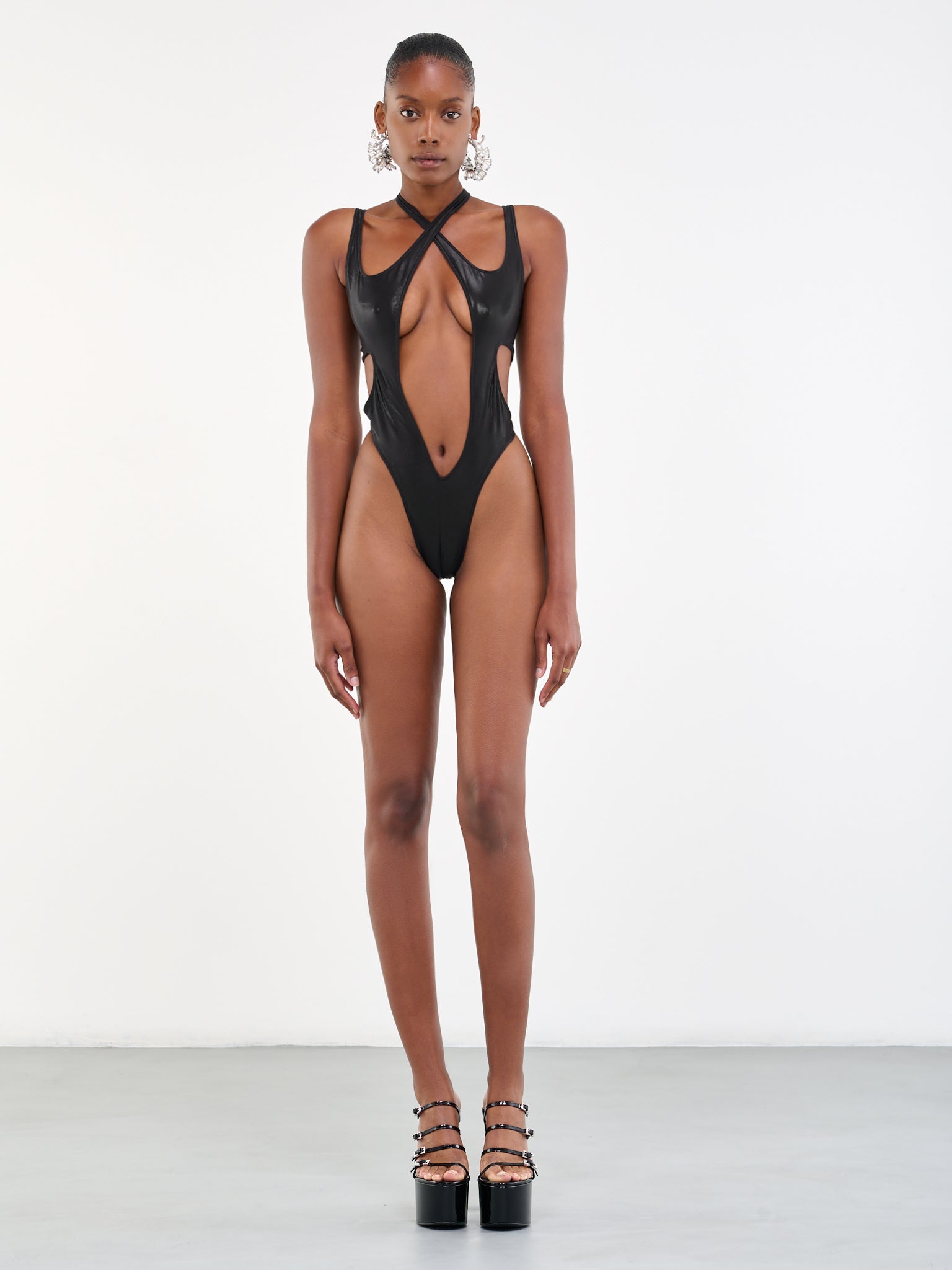 Crossed Swim One-Piece (S5BW0002861-BW0002-BLACK)