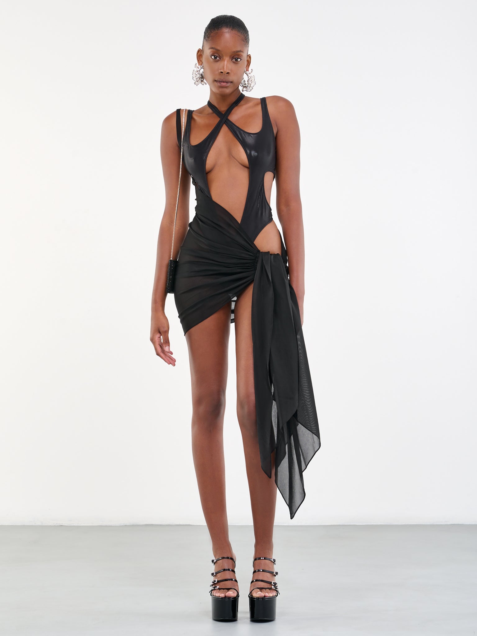 Crossed Swim One-Piece (S5BW0002861-BW0002-BLACK)