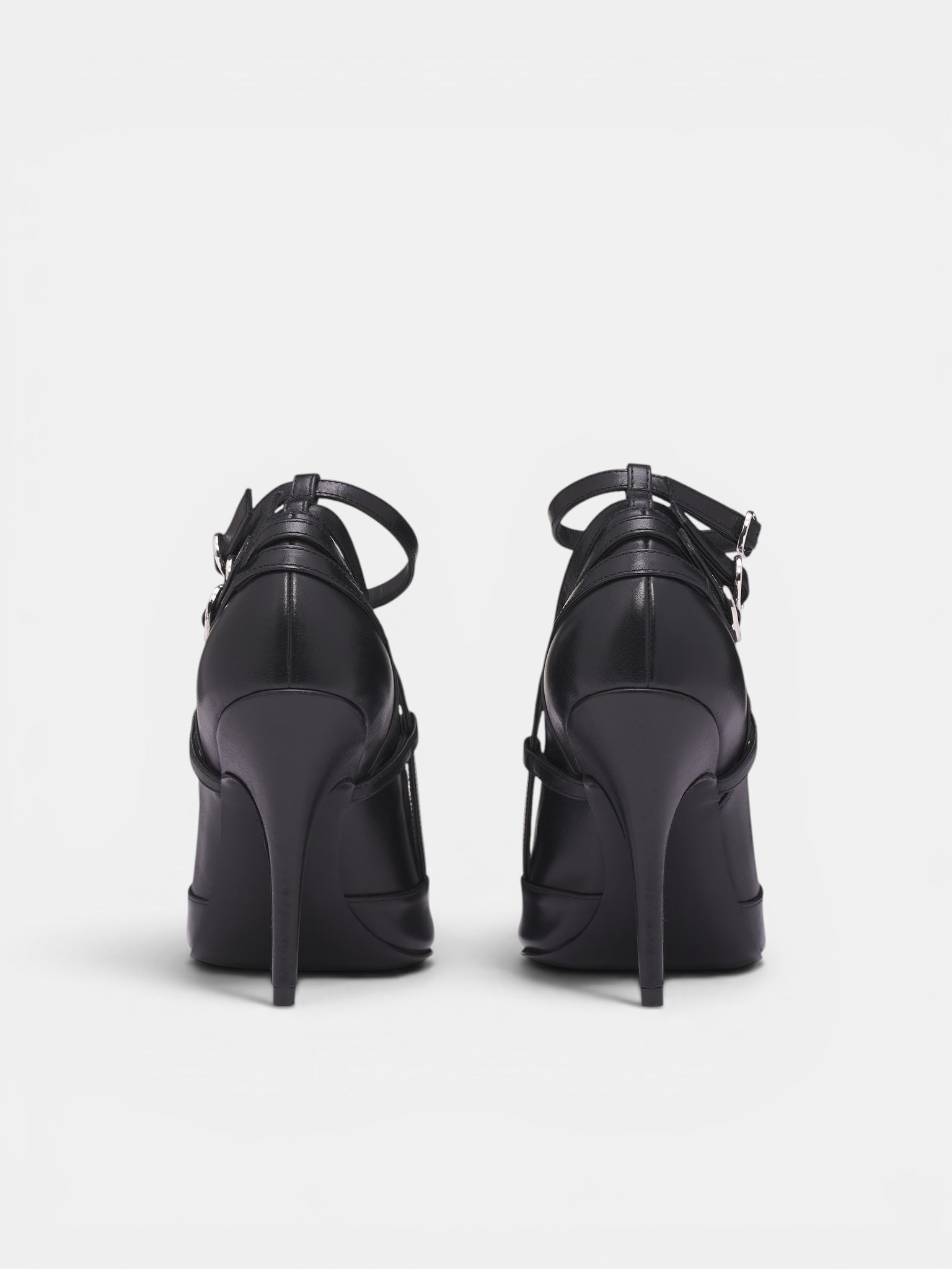 Black Leather All-In Pump Heels (S6-M-9028-1000-BLACK)