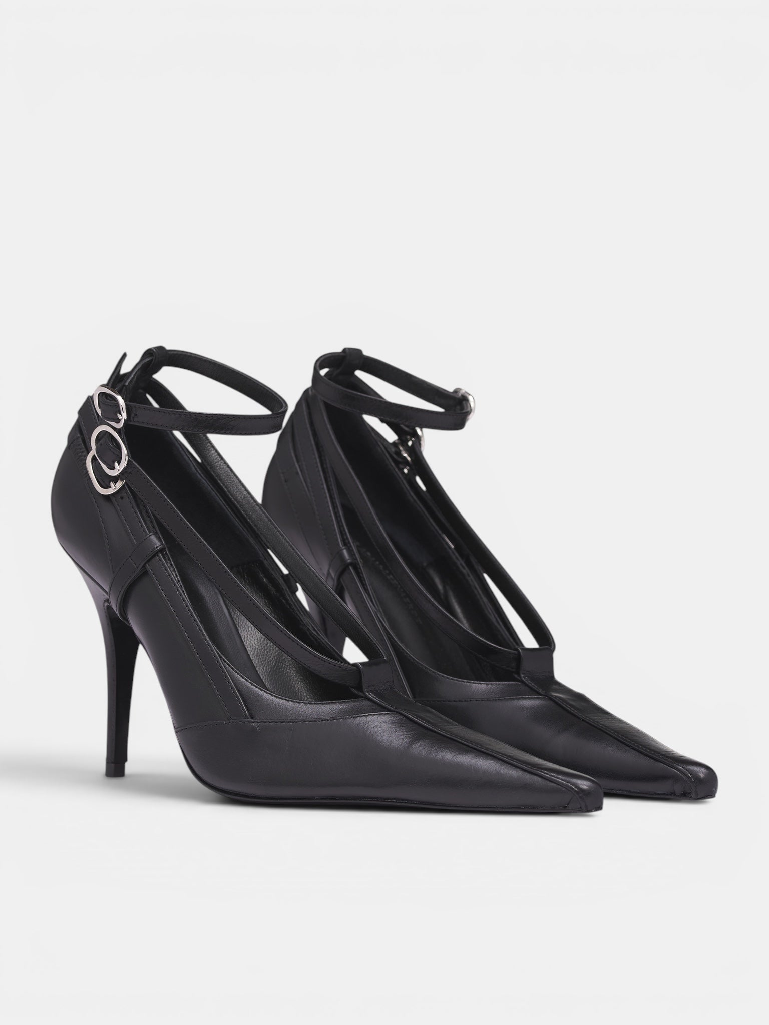 Black Leather All-In Pump Heels (S6-M-9028-1000-BLACK)