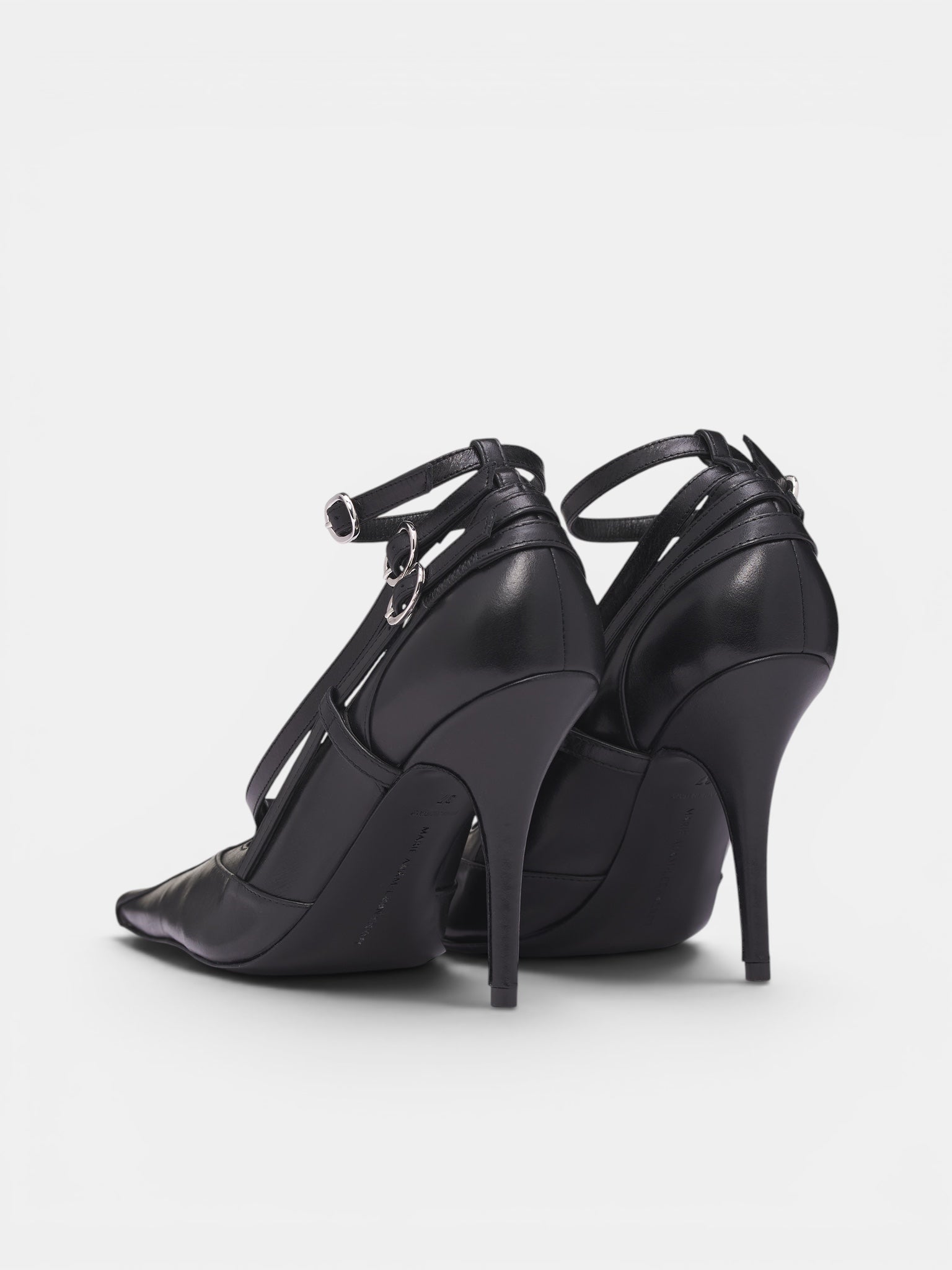 Black Leather All-In Pump Heels (S6-M-9028-1000-BLACK)