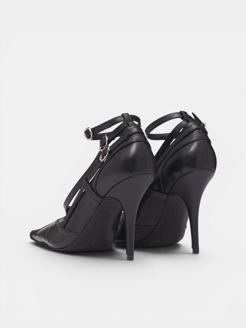 Black Leather All-In Pump Heels (S6-M-9028-1000-BLACK)
