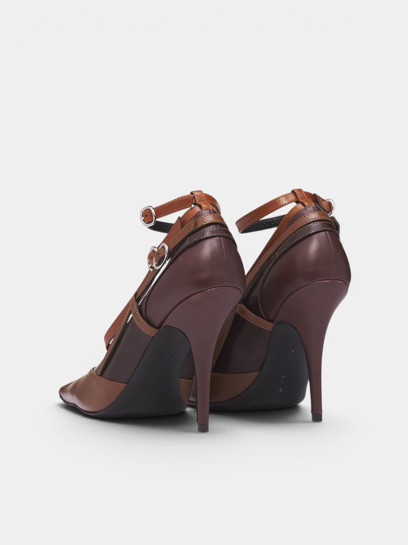 Brown Leather All-In Pump Heels (S6-M-9028-3500-BROWN)