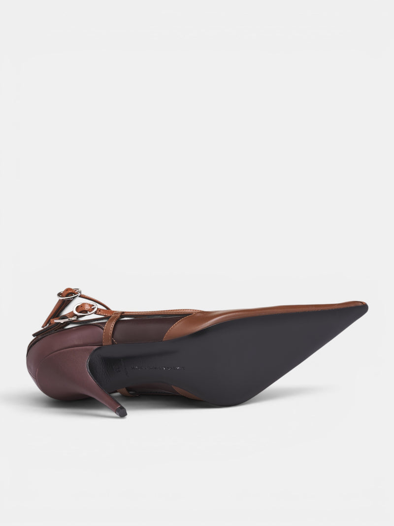 Brown Leather All-In Pump Heels (S6-M-9028-3500-BROWN)