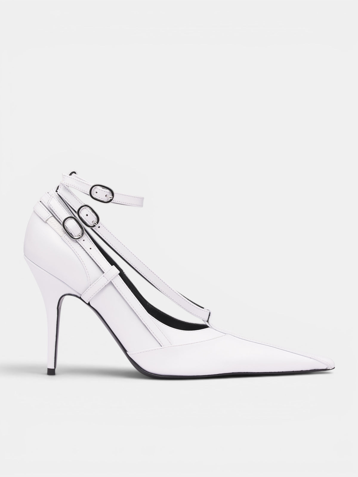 White Leather All-In Pump Heels (S6-M-9028-9000-WHITE)