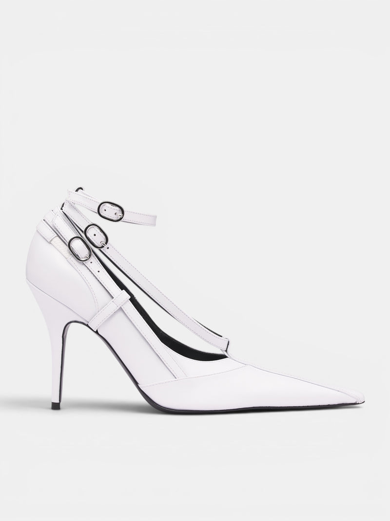 White Leather All-In Pump Heels (S6-M-9028-9000-WHITE)