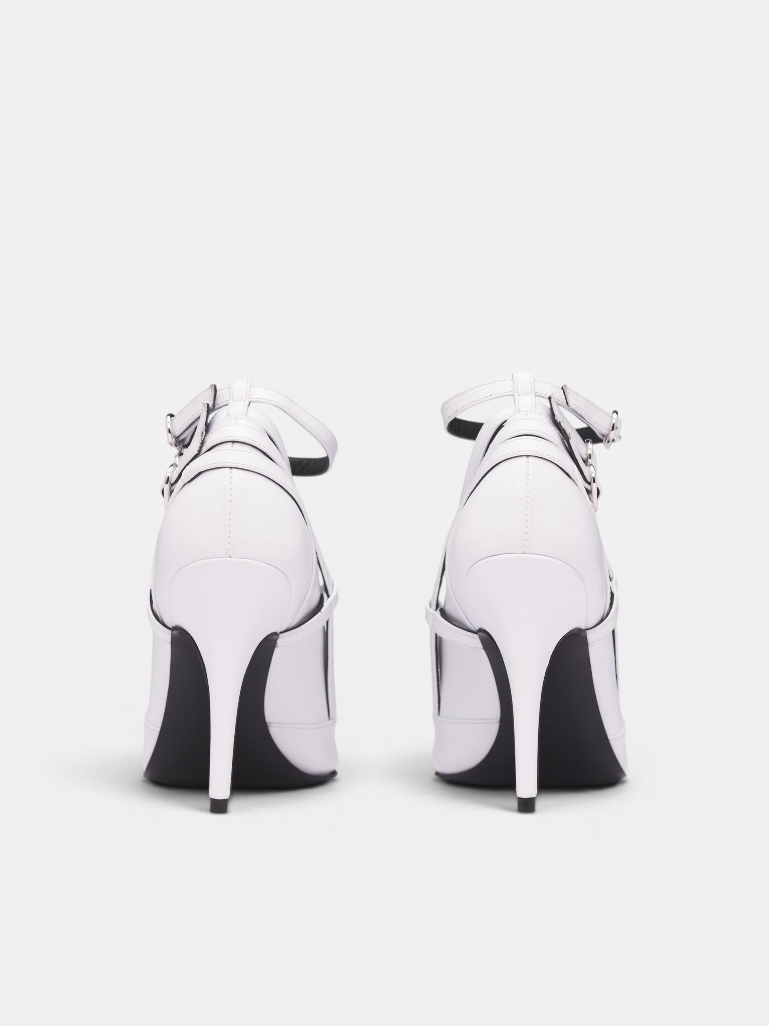 White Leather All-In Pump Heels (S6-M-9028-9000-WHITE)