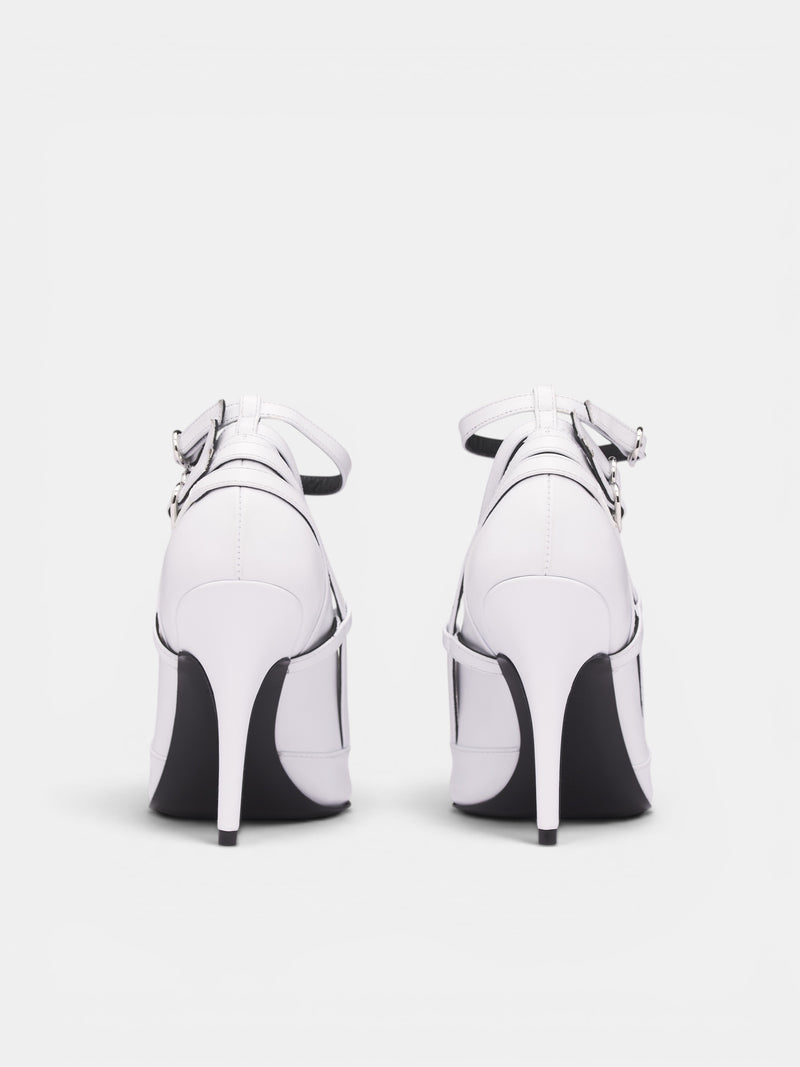 White Leather All-In Pump Heels (S6-M-9028-9000-WHITE)