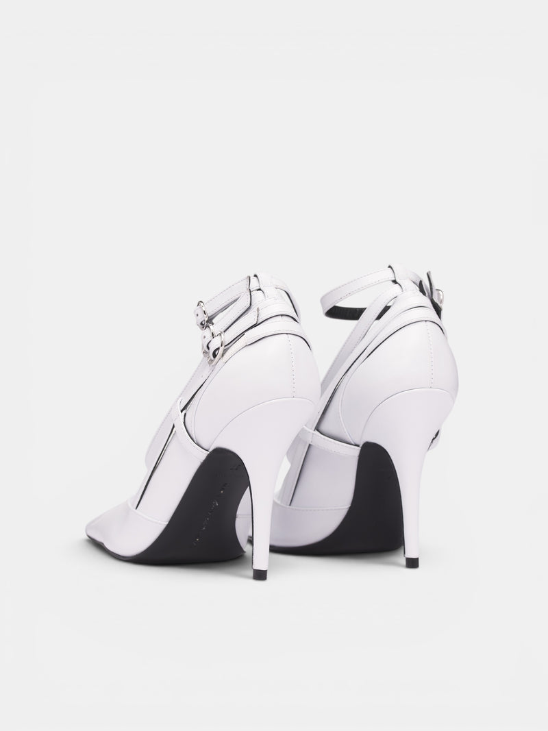 White Leather All-In Pump Heels (S6-M-9028-9000-WHITE)