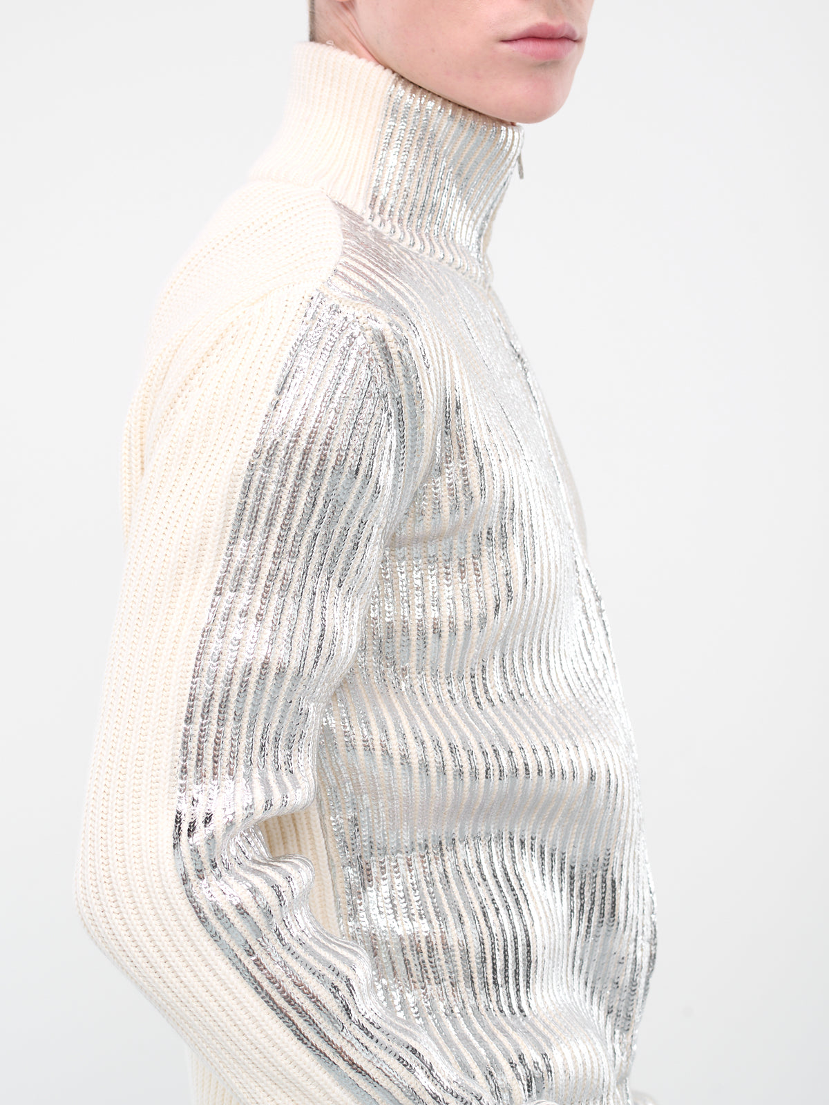 Chrome Painted Sweater (S62AN0111-S18383-OFF-WHITE-SIL)