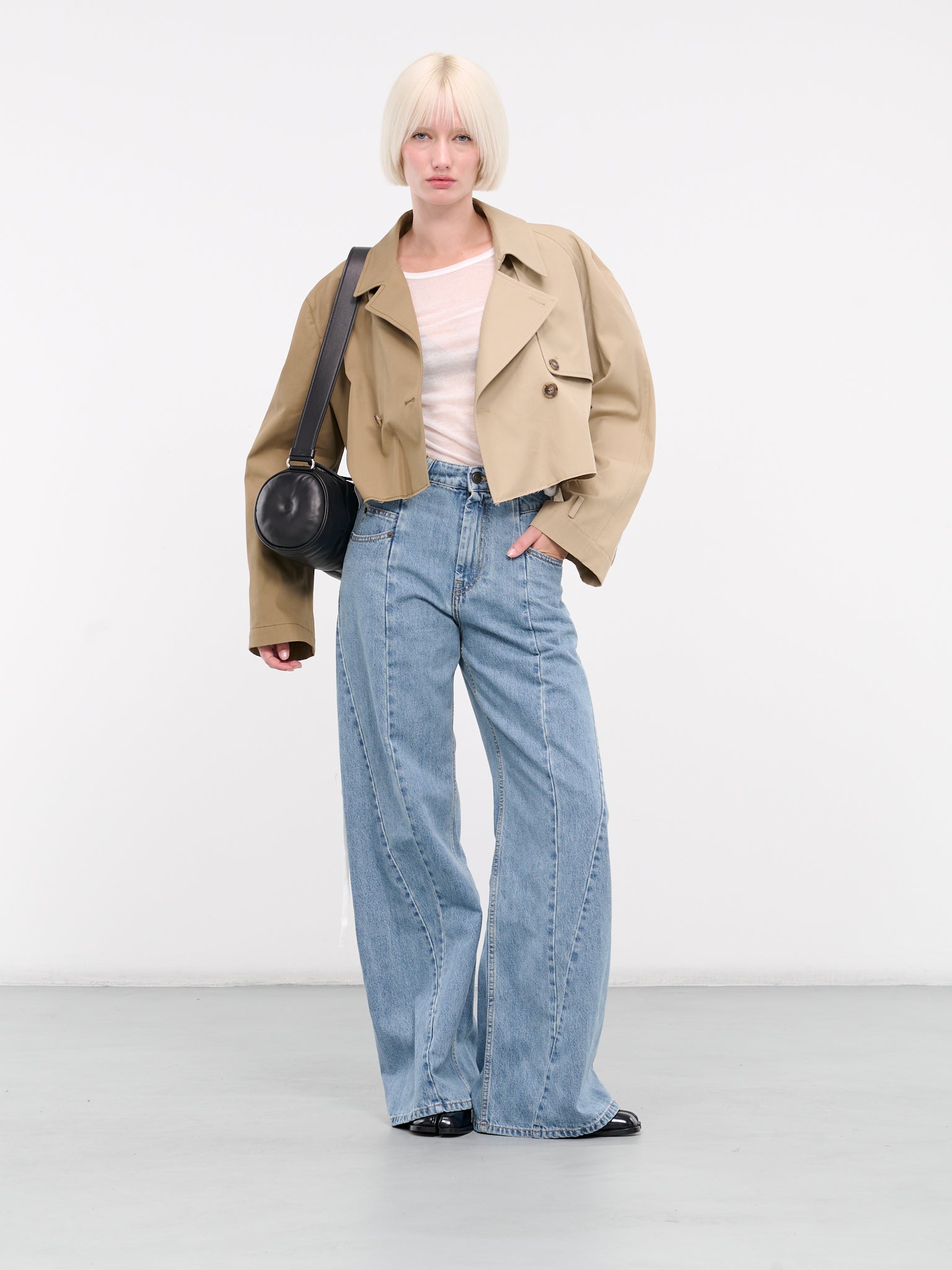 Cut-Off Trench Jacket (S62AN0126-MTN008-BEIGE)