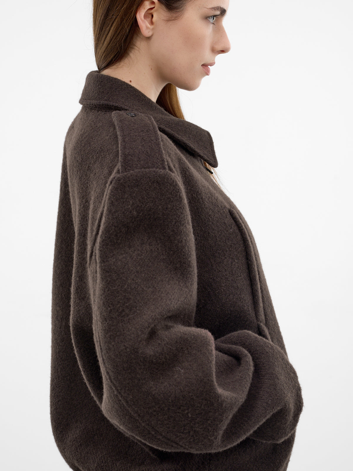 Brown Oversized Zip Jacket (S62AN0169-M35635-BROWN)