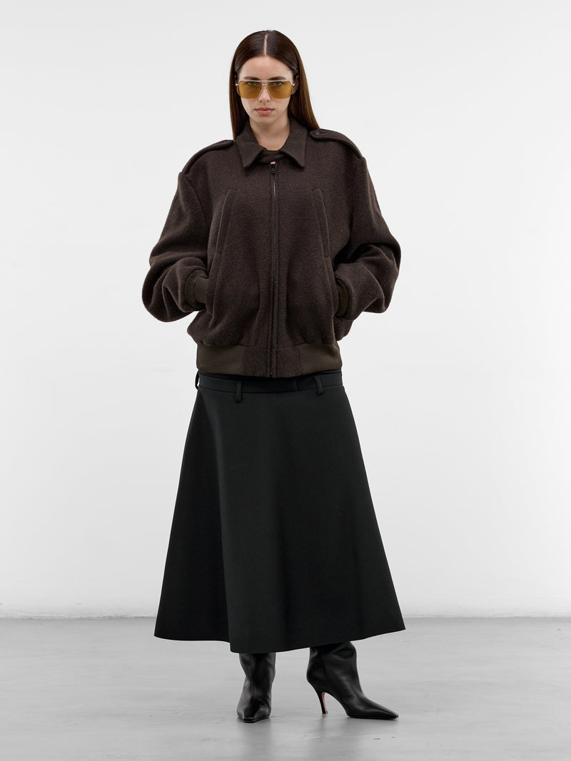 Brown Oversized Zip Jacket (S62AN0169-M35635-BROWN)