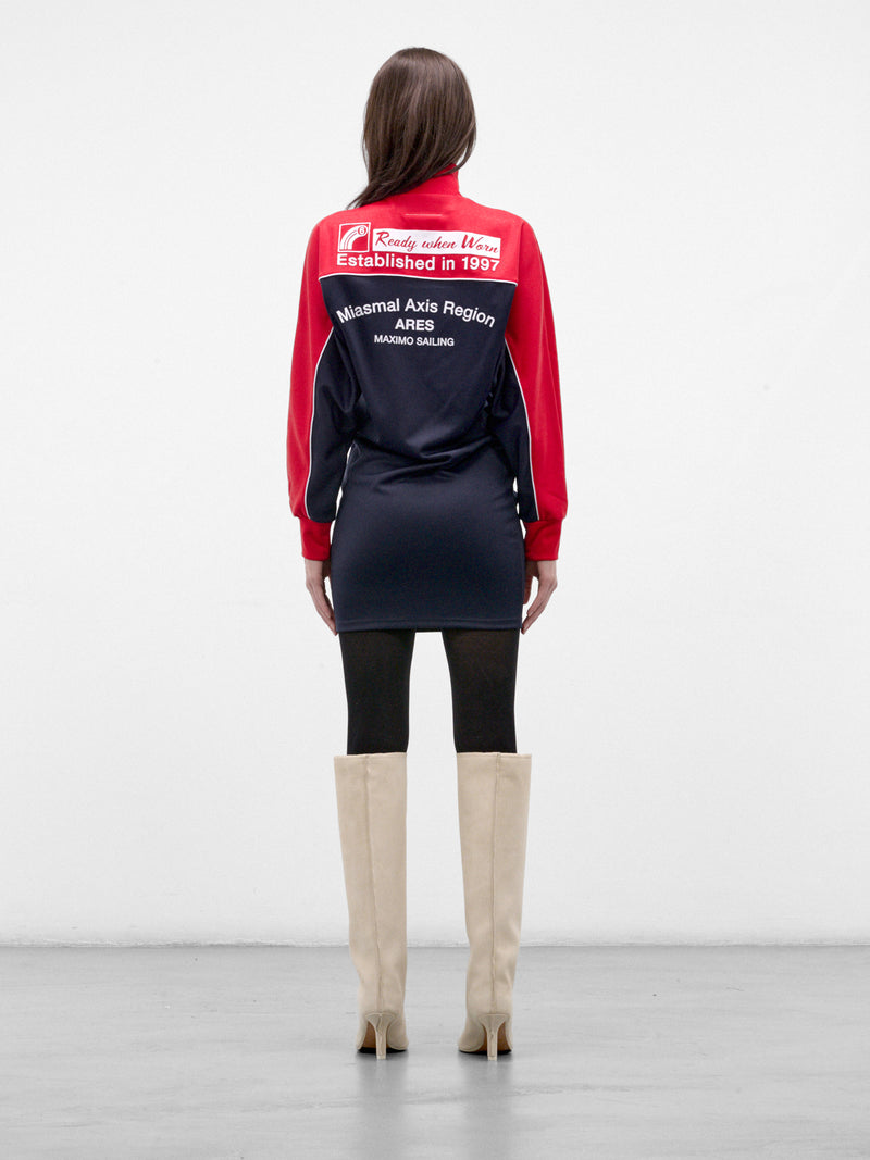 Red Track Jacket Mini Dress (S62DA0103-M25046-RED-NAVY)