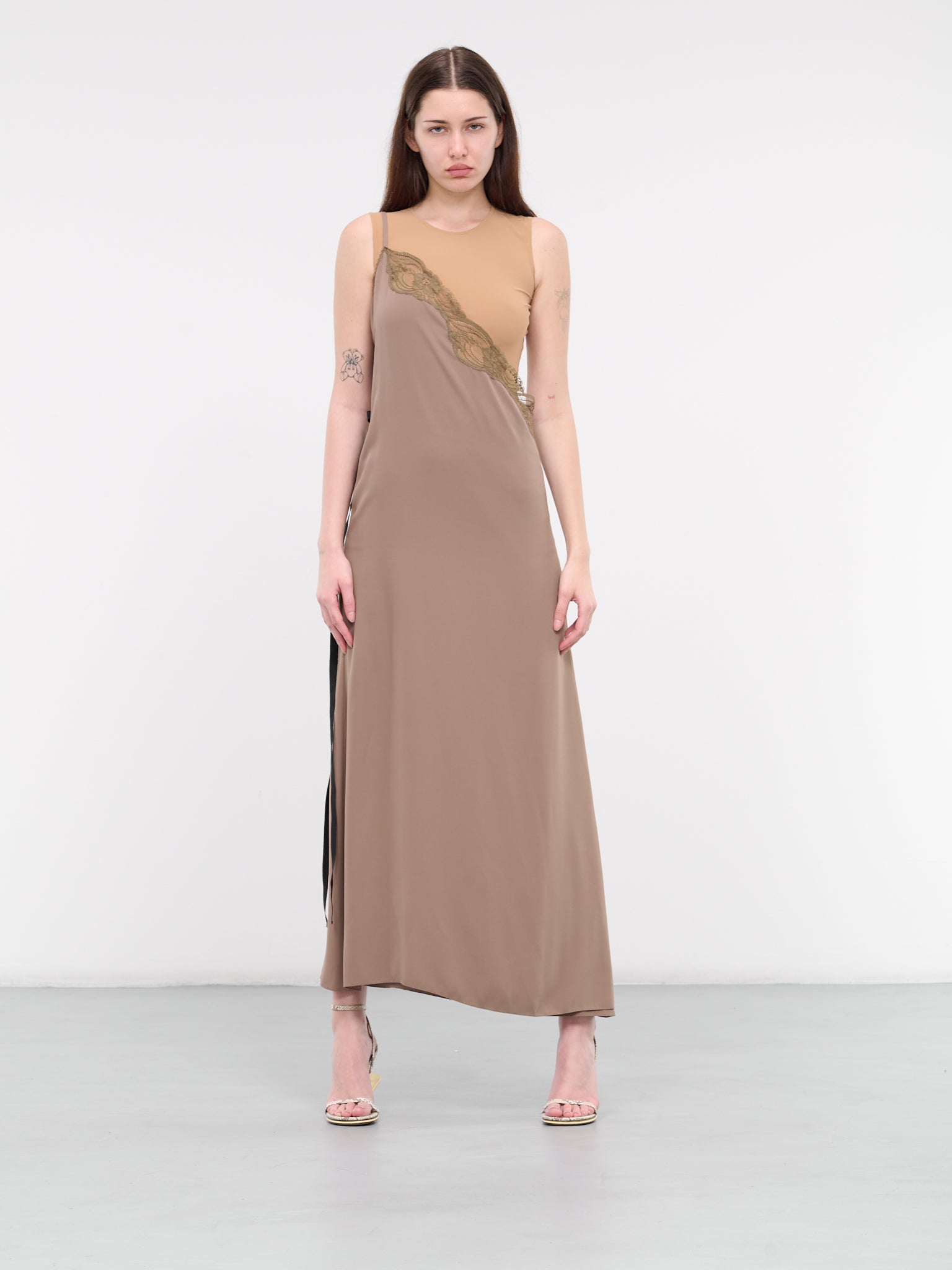 Asymmetric Maxi Dress (S62DG0019-MTN009-BROWN)