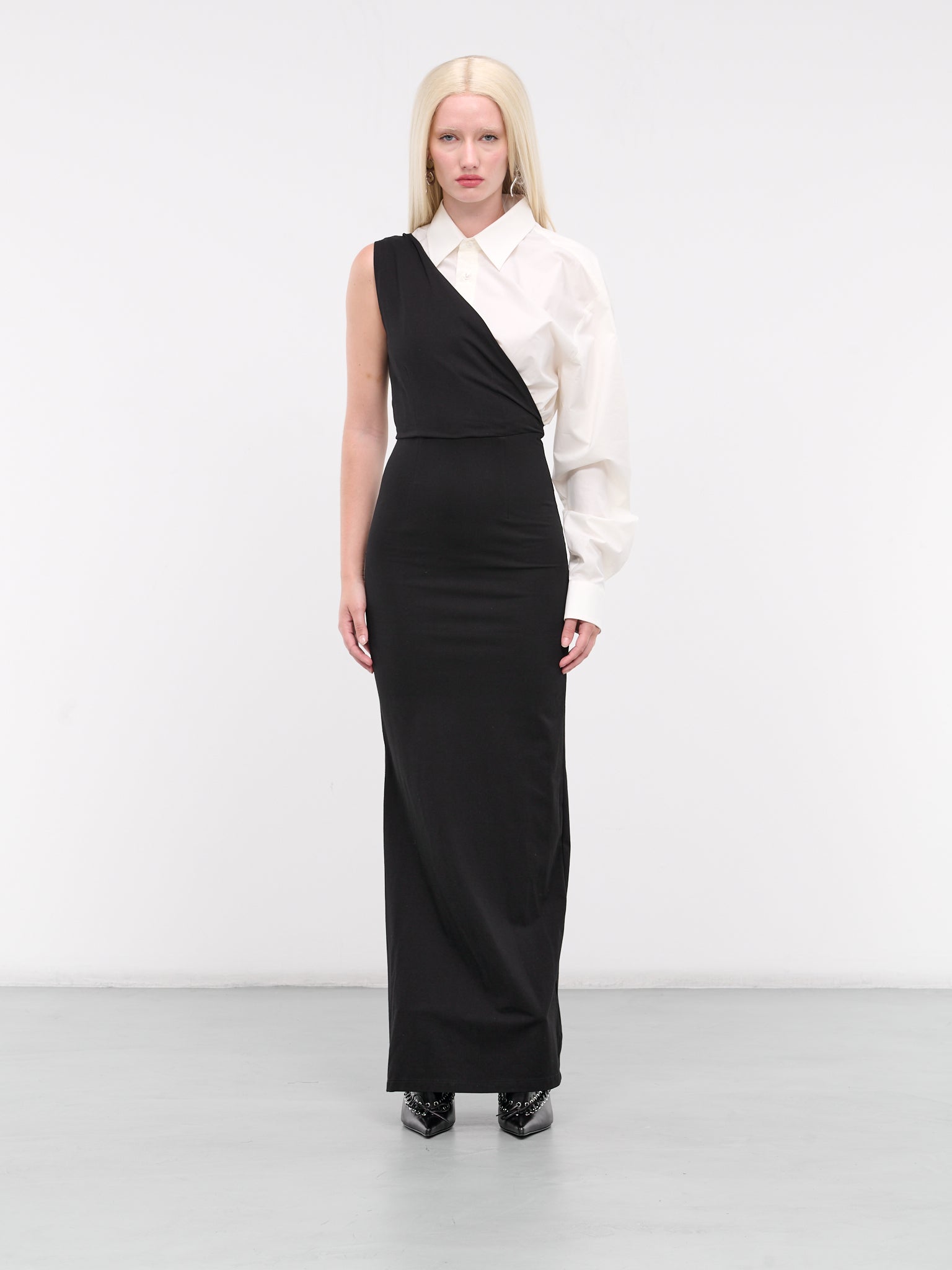 Deconstructed Maxi Dress (S62DG0021-MTJ004-OFF-WHITE)