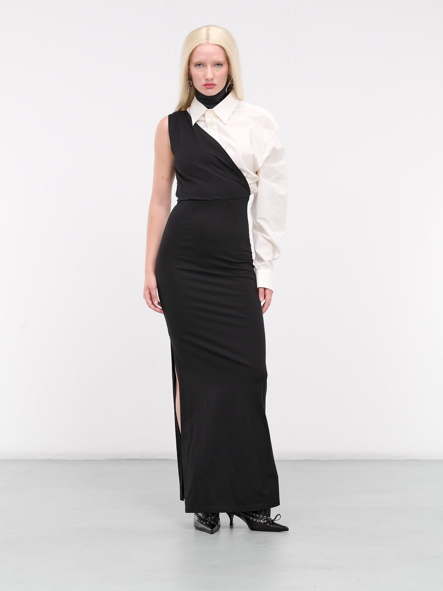 Deconstructed Maxi Dress (S62DG0021-MTJ004-OFF-WHITE)