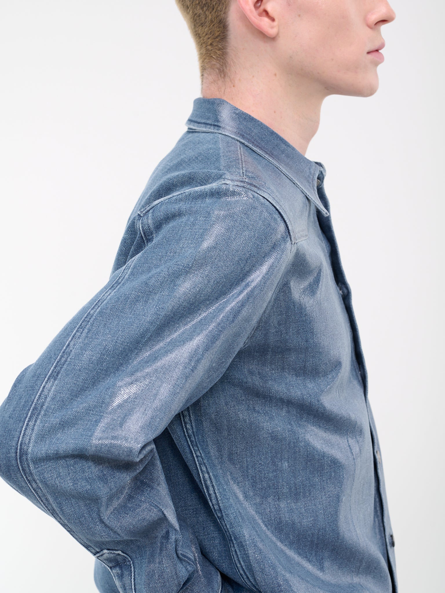 Coated Denim Shirt (S62DT0013-S30845-BLUE)