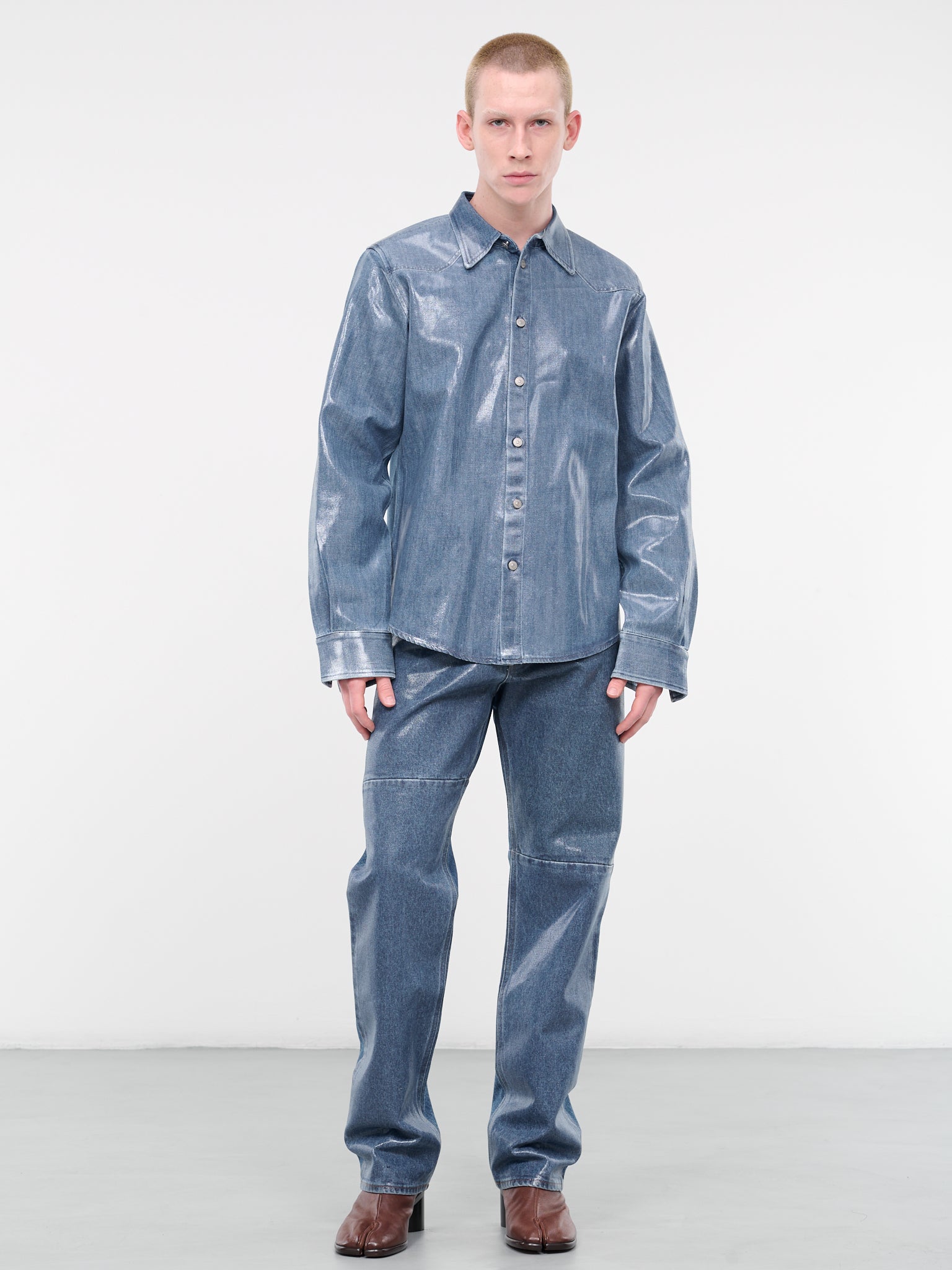 Coated Denim Pants (S62LB0141-S30589-BLUE)