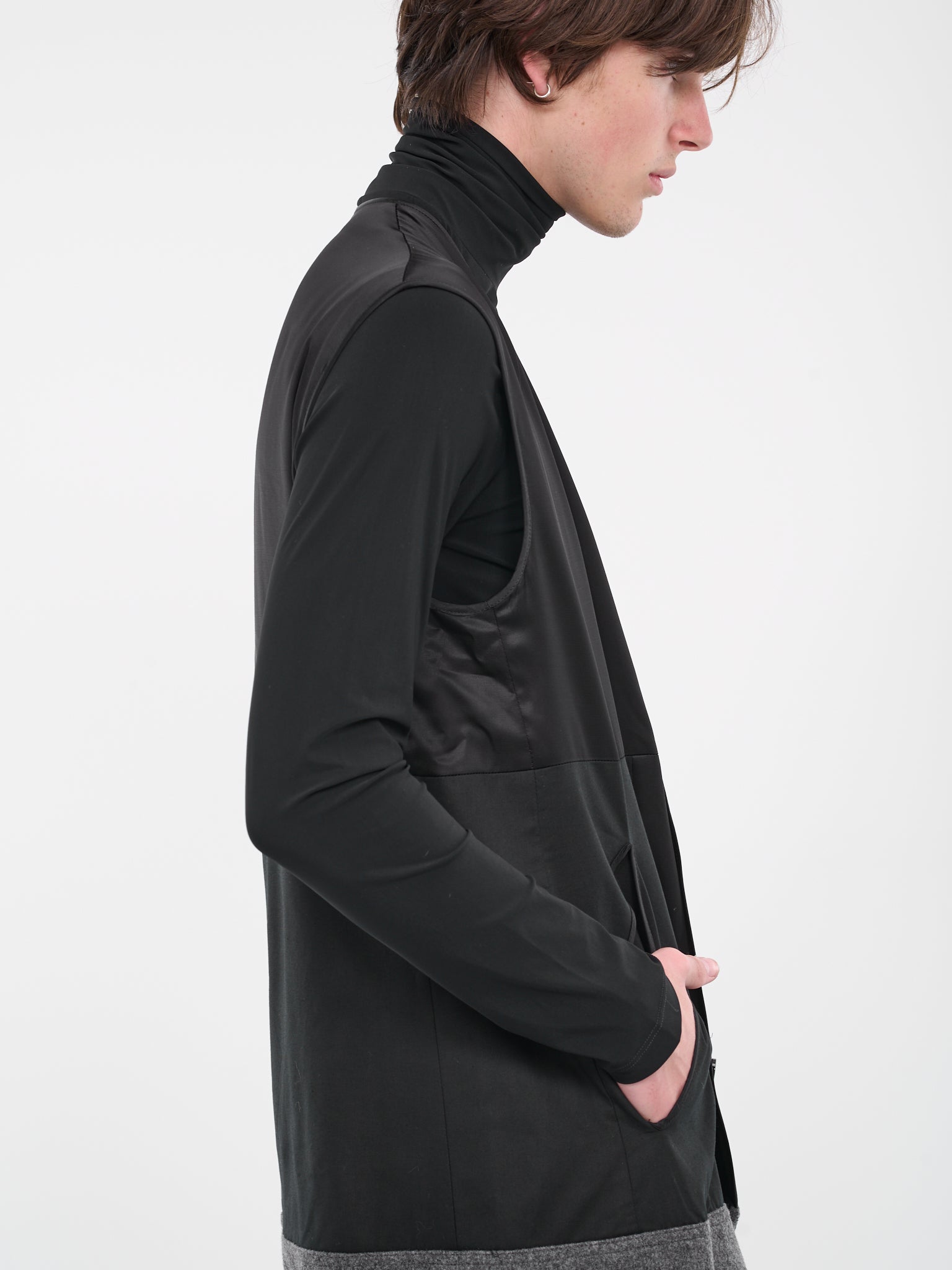 Paneled Vest Coat (S62FB0059-STZ113-961-BLACK)