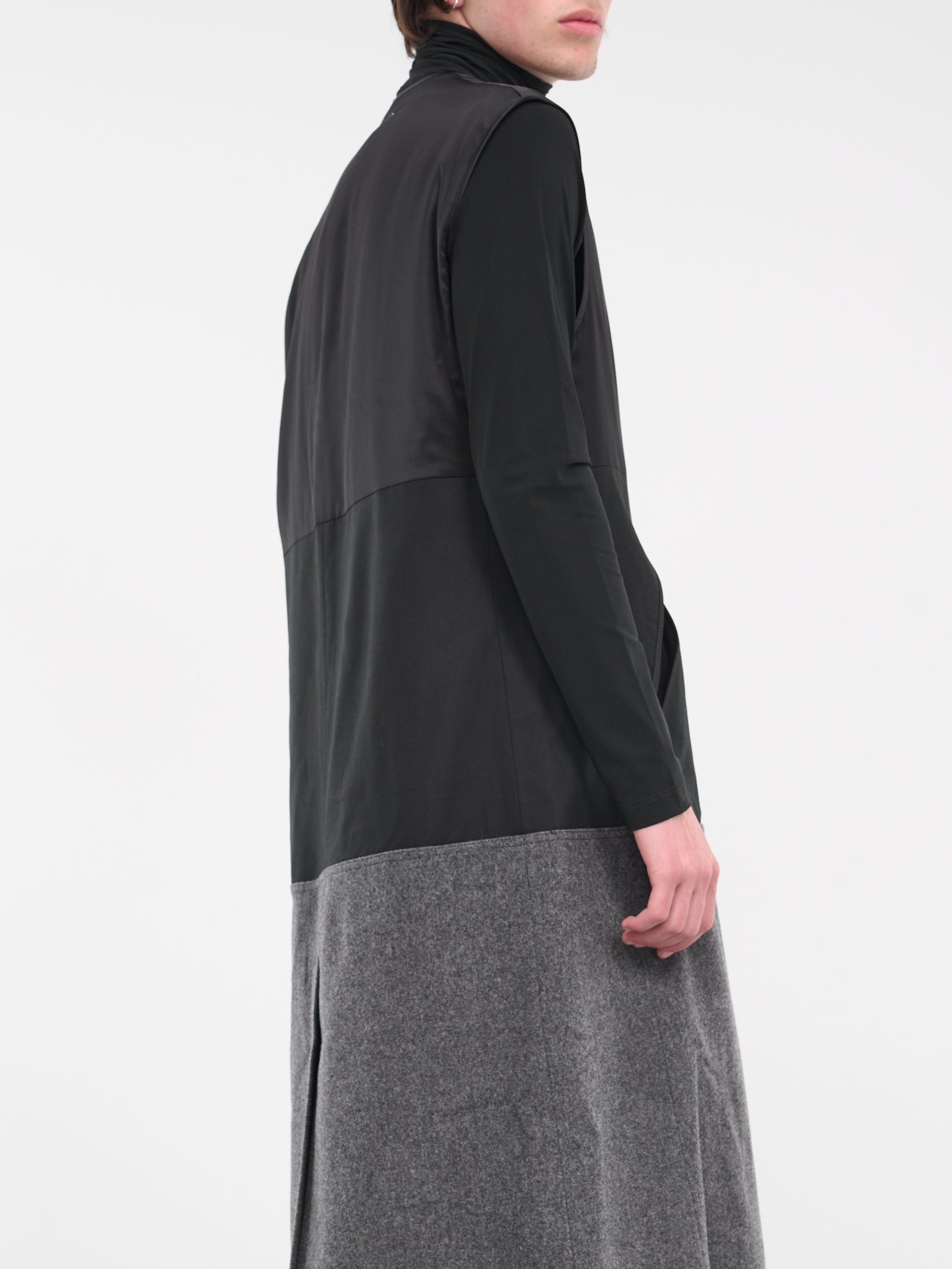 Paneled Vest Coat (S62FB0059-STZ113-961-BLACK)