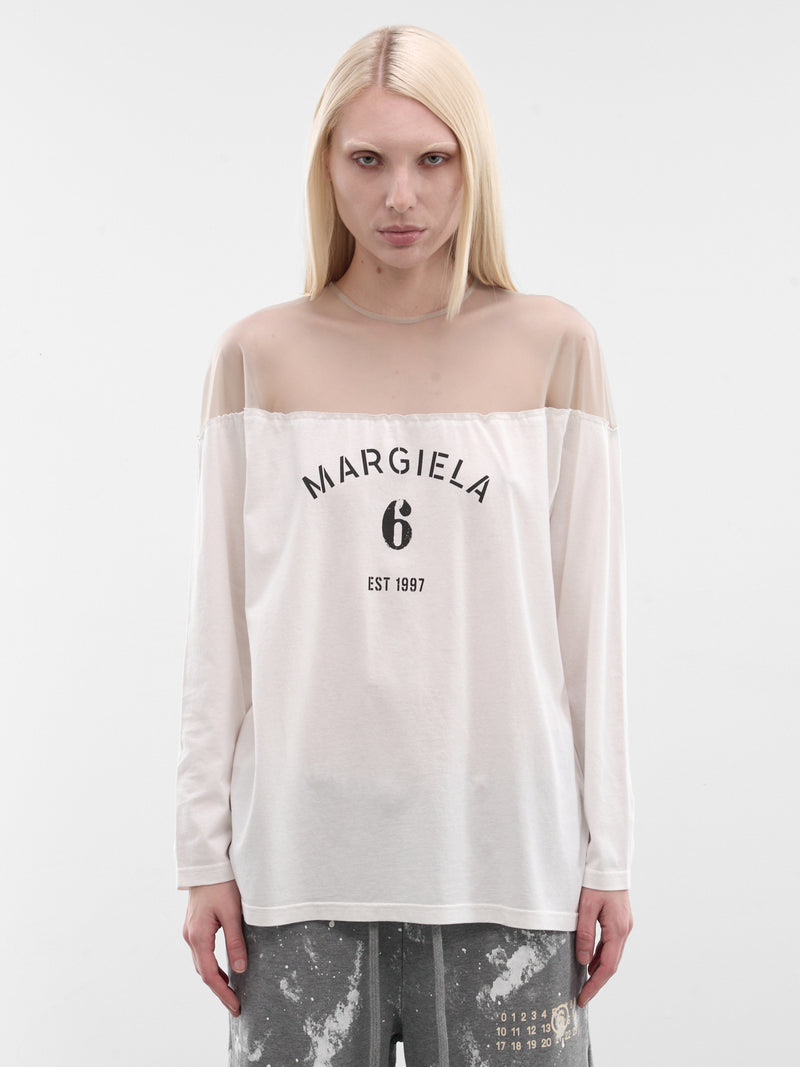 White Mannequin Print Jersey Top (S62GD0213-M20108-101-WHITE)