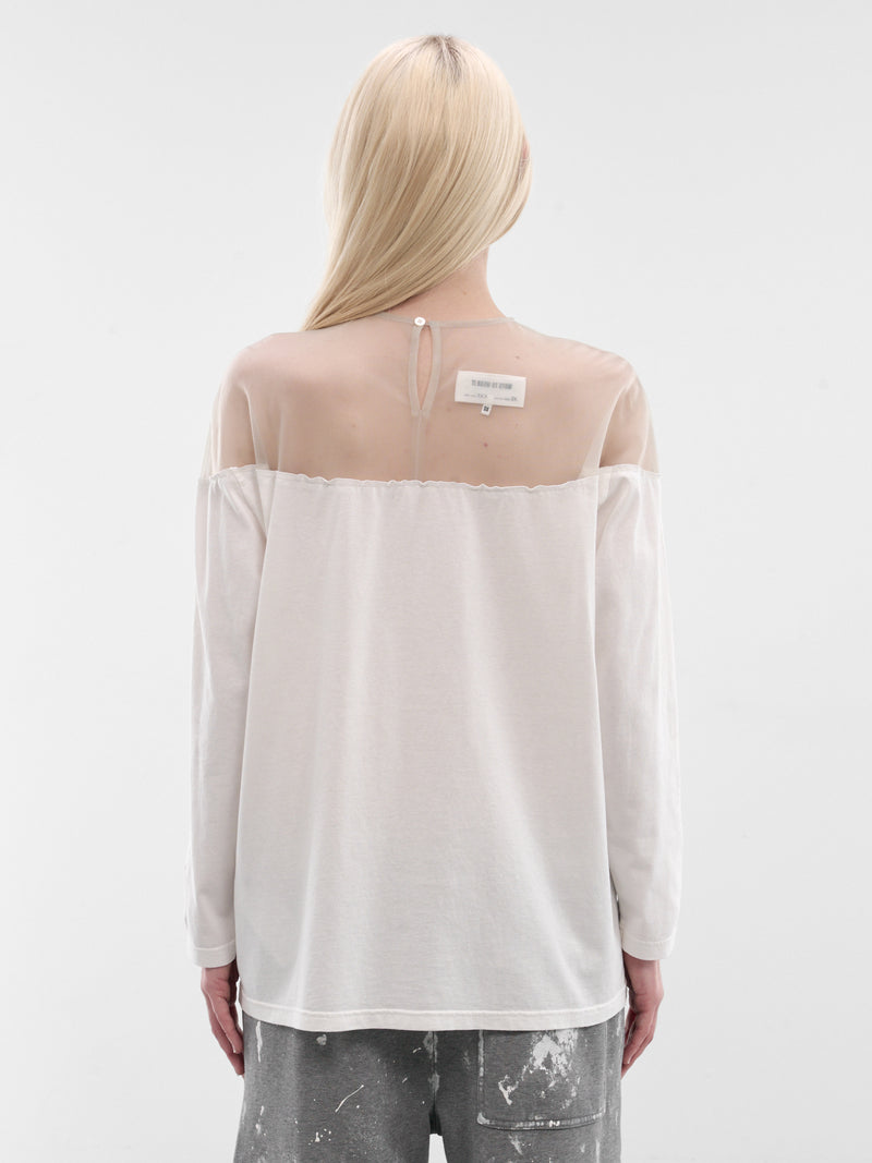 White Mannequin Print Jersey Top (S62GD0213-M20108-101-WHITE)