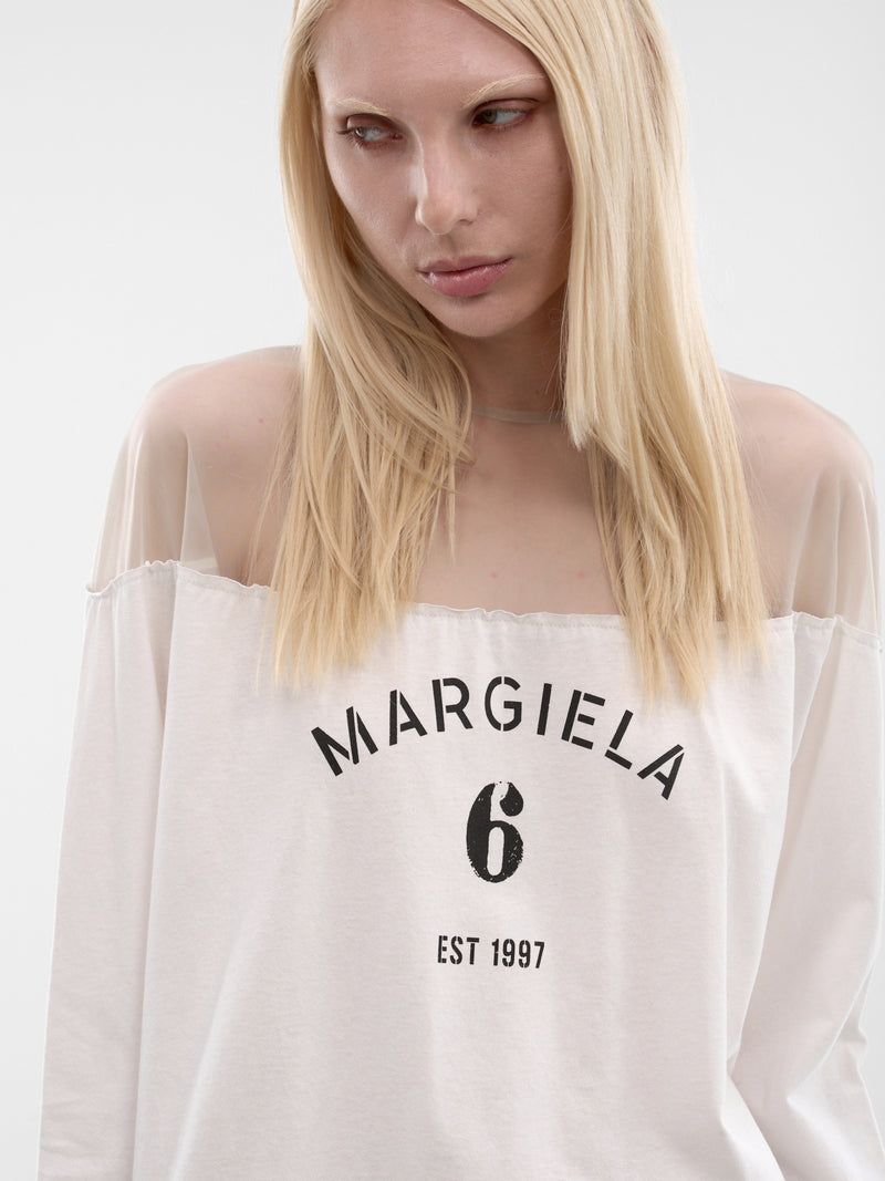 White Mannequin Print Jersey Top (S62GD0213-M20108-101-WHITE)