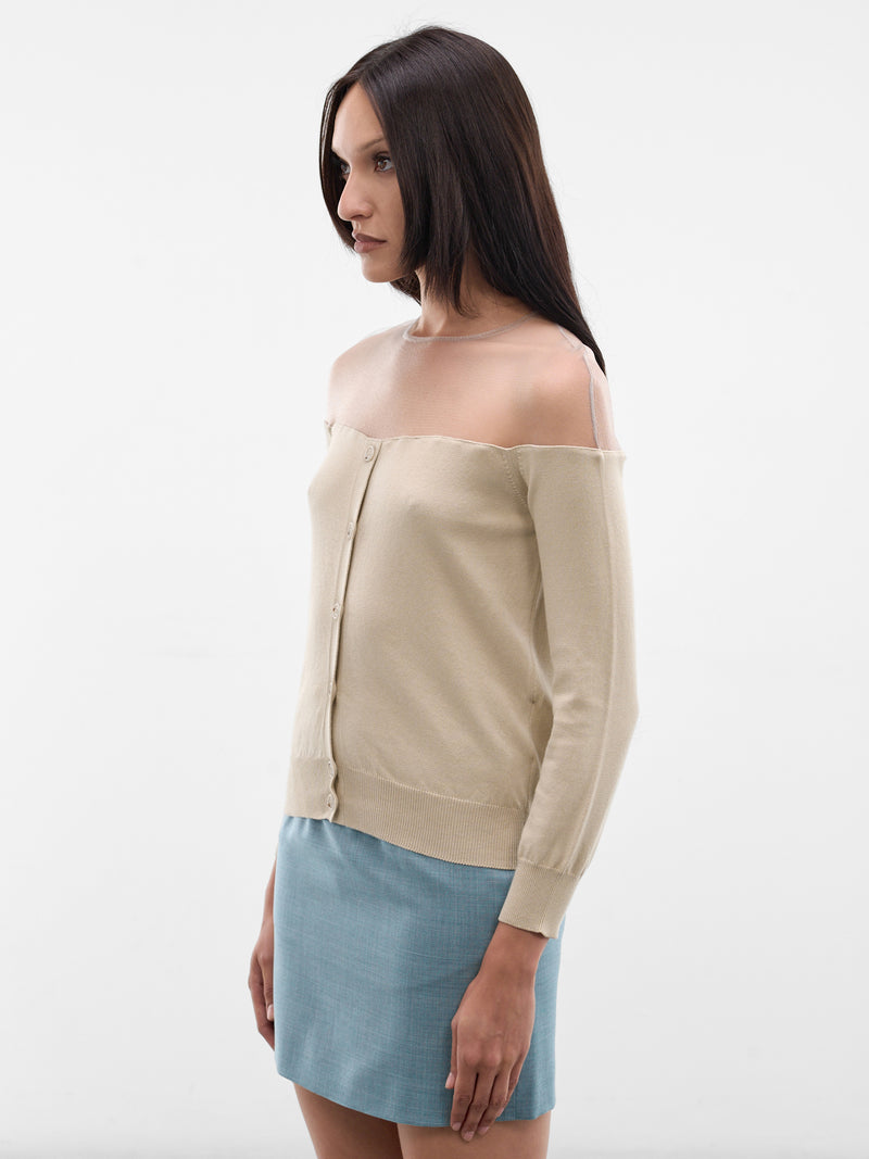 MM6 MAISON MARGIELA Transparent Shoulder Cardigan | H.Lorenzo - side
