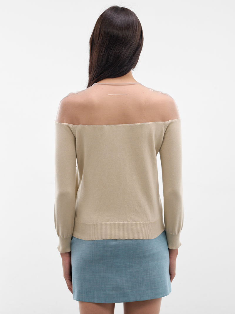 MM6 MAISON MARGIELA Transparent Shoulder Cardigan | H.Lorenzo - back